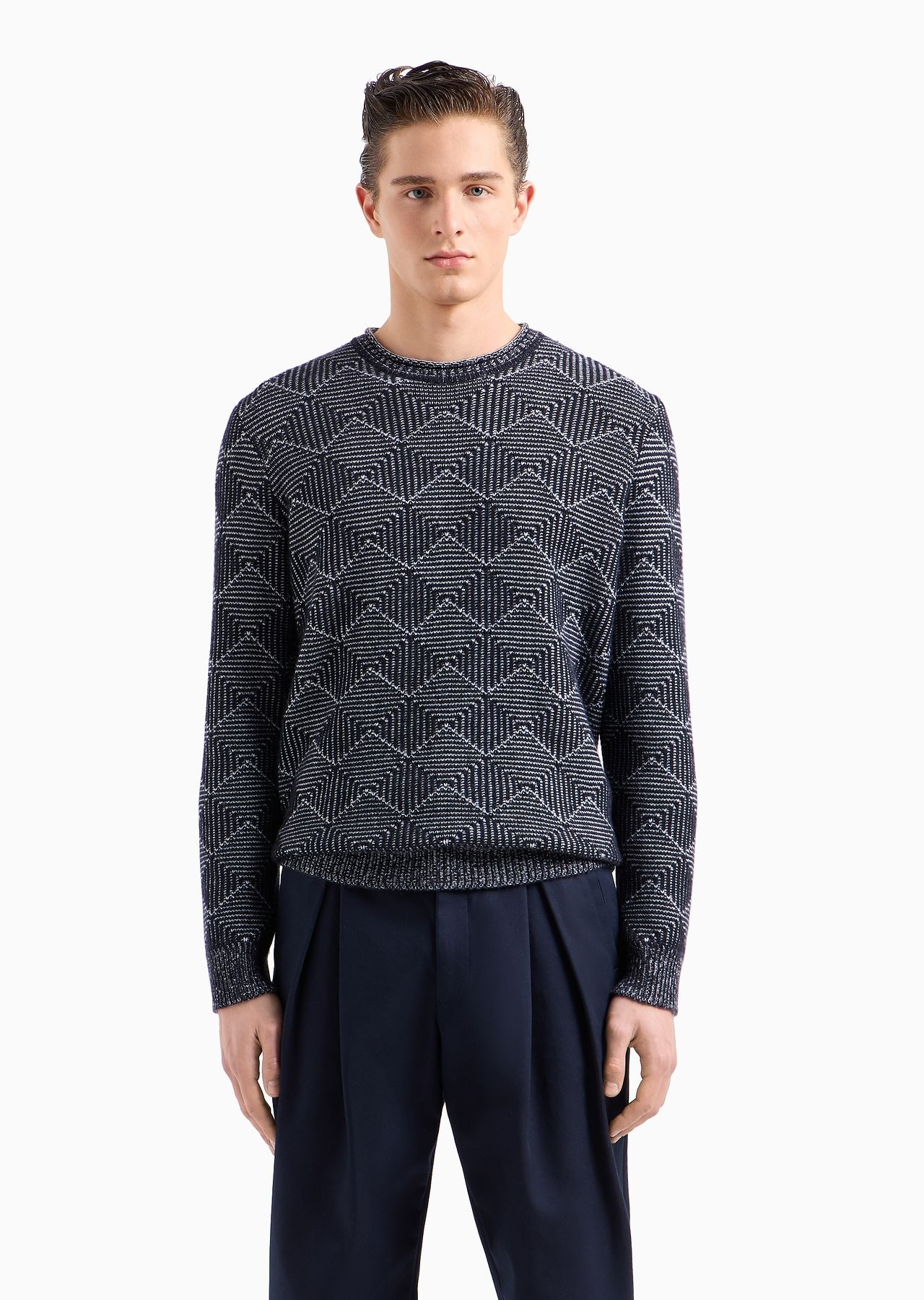 Jacquard cashmere crew-neck jumper - 2