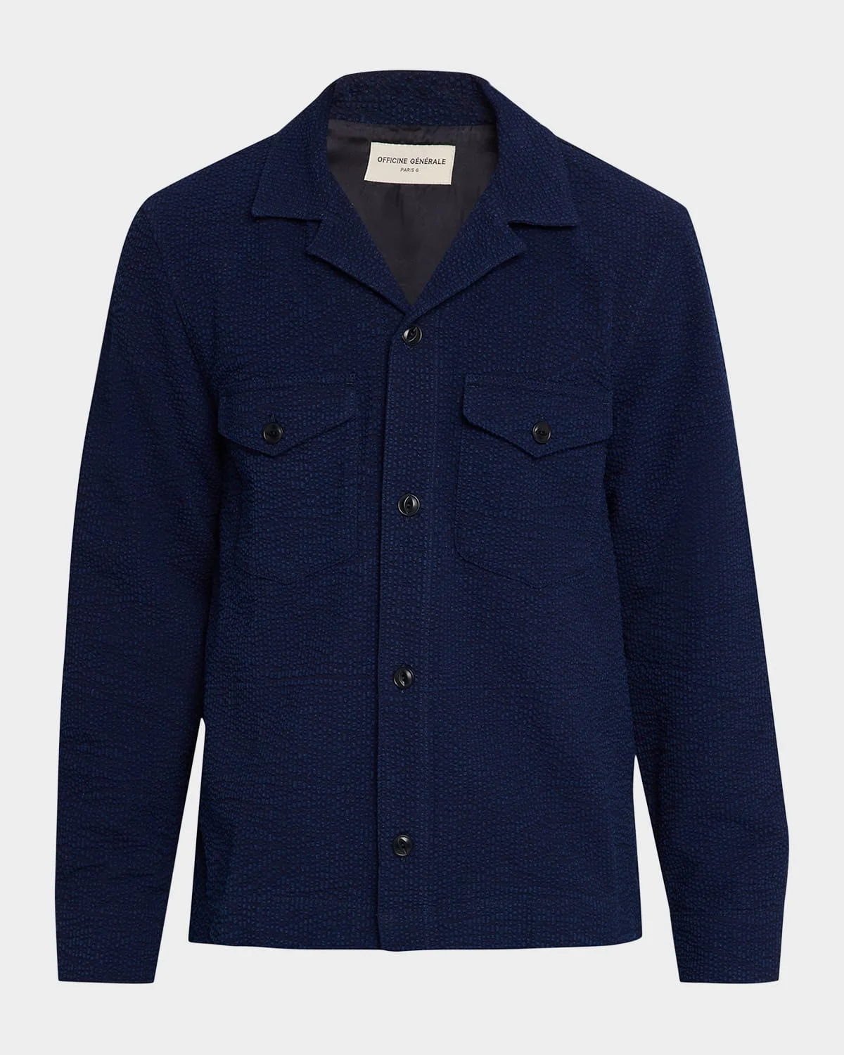 Men's Jean-Baptiste Seersucker Cotton Shirt Jacket - 1