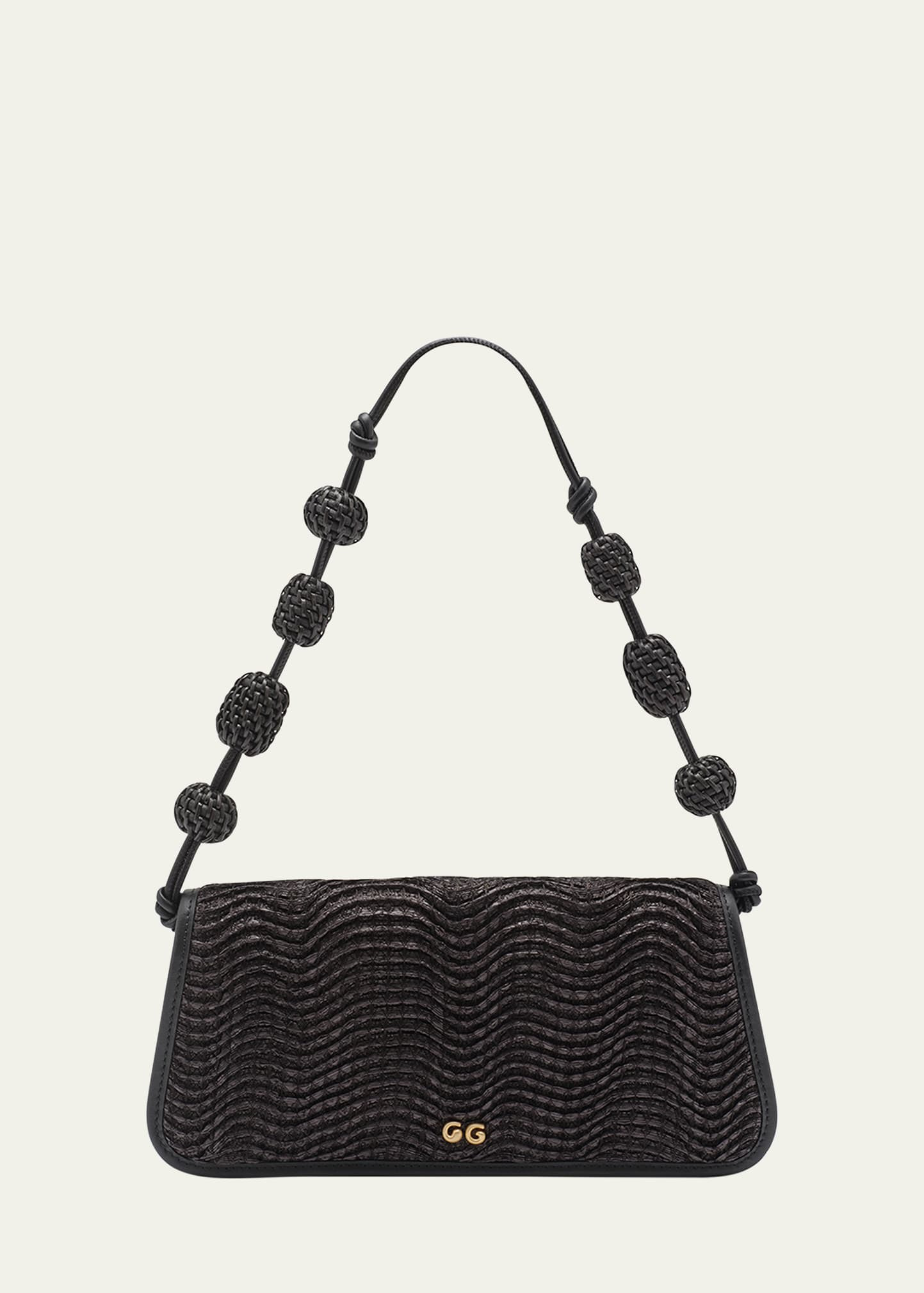 Sunniva Wavy Raffia Shoulder Bag - 1