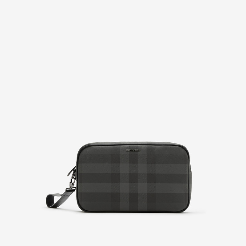 Check and Leather Pouch 1