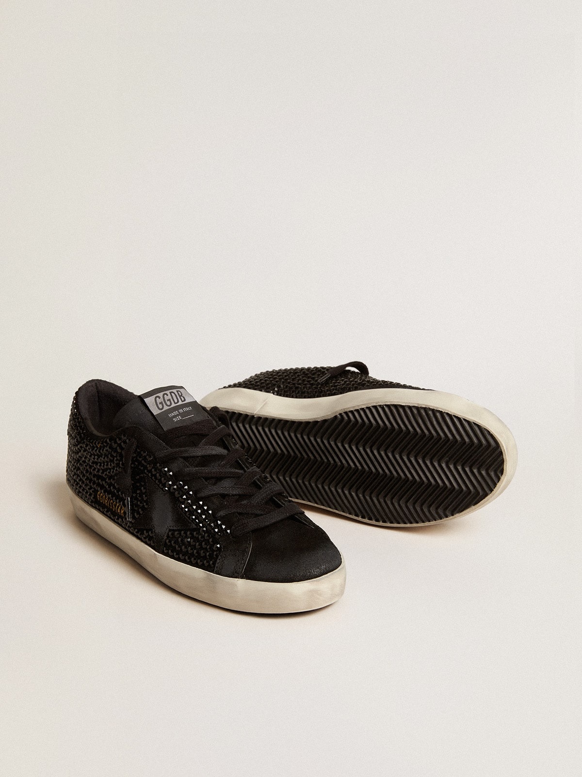 Super-Star in black suede with Swarovski crystals and black suede star - 3