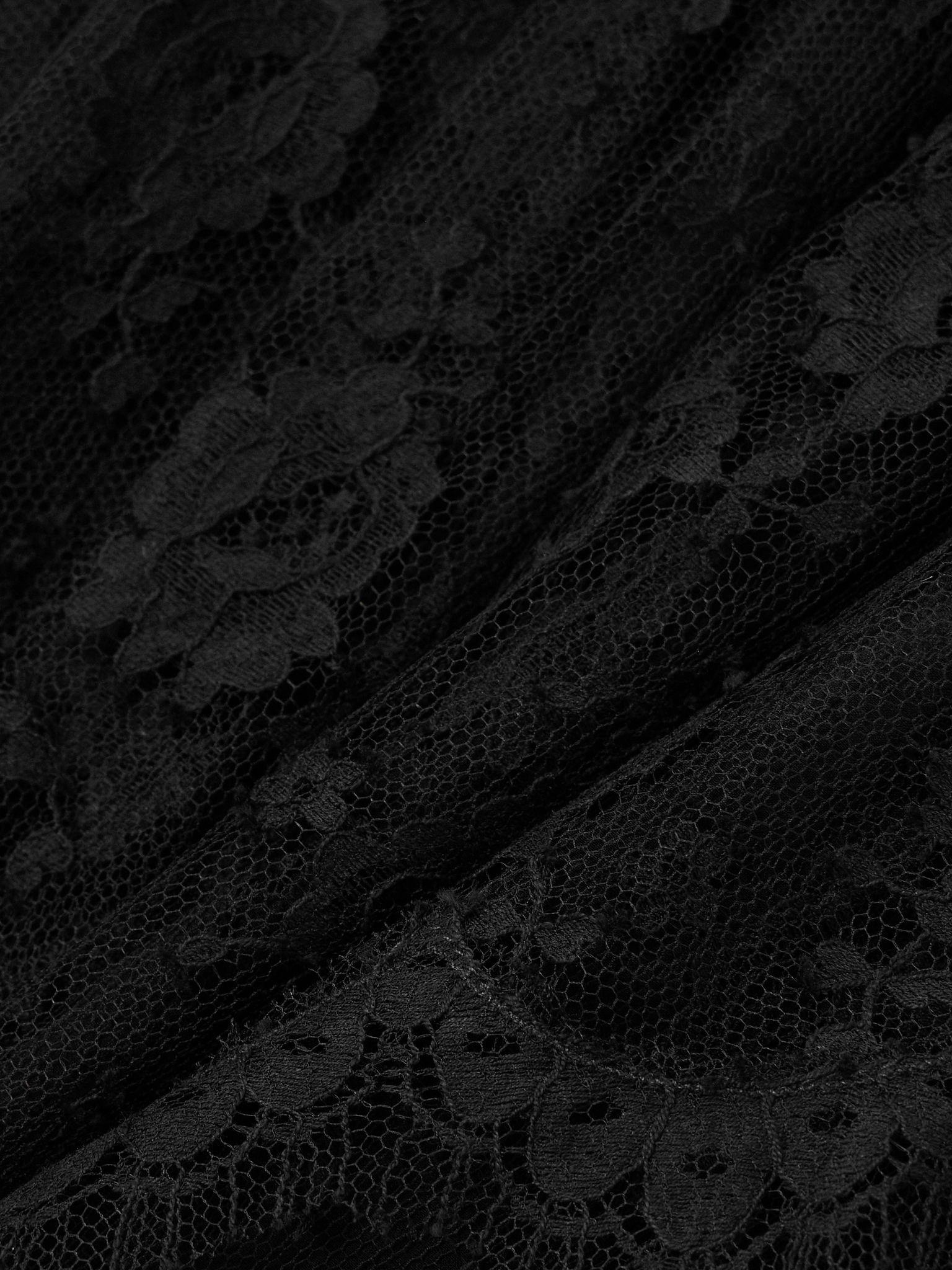 Bow-embellished cotton-blend lace mini dress Black - 4