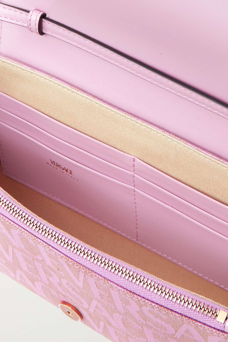 Mini embellished leather and canvas-jacquard shoulder bag 5