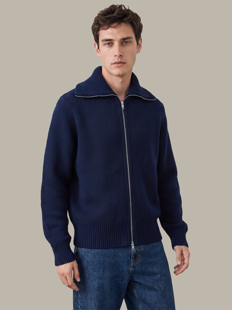Chris: Cotton Full-Zip Knit Jacket 1