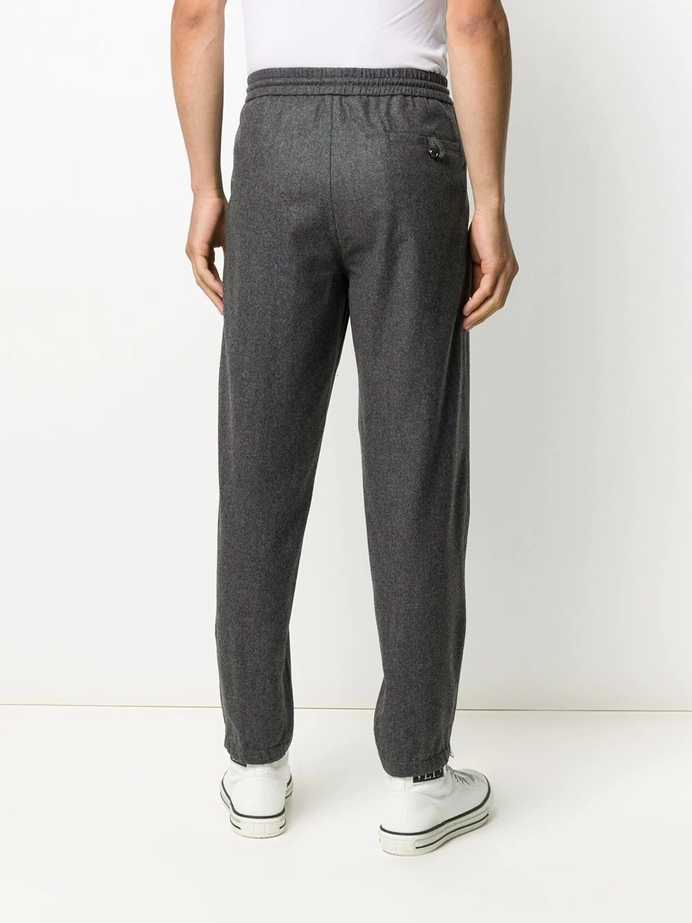 slim-fit wool trousers - 4