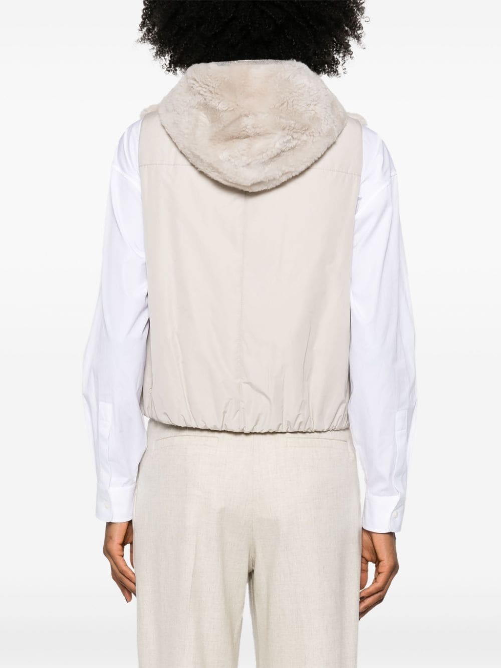 faux-fur hooded gilet - 4