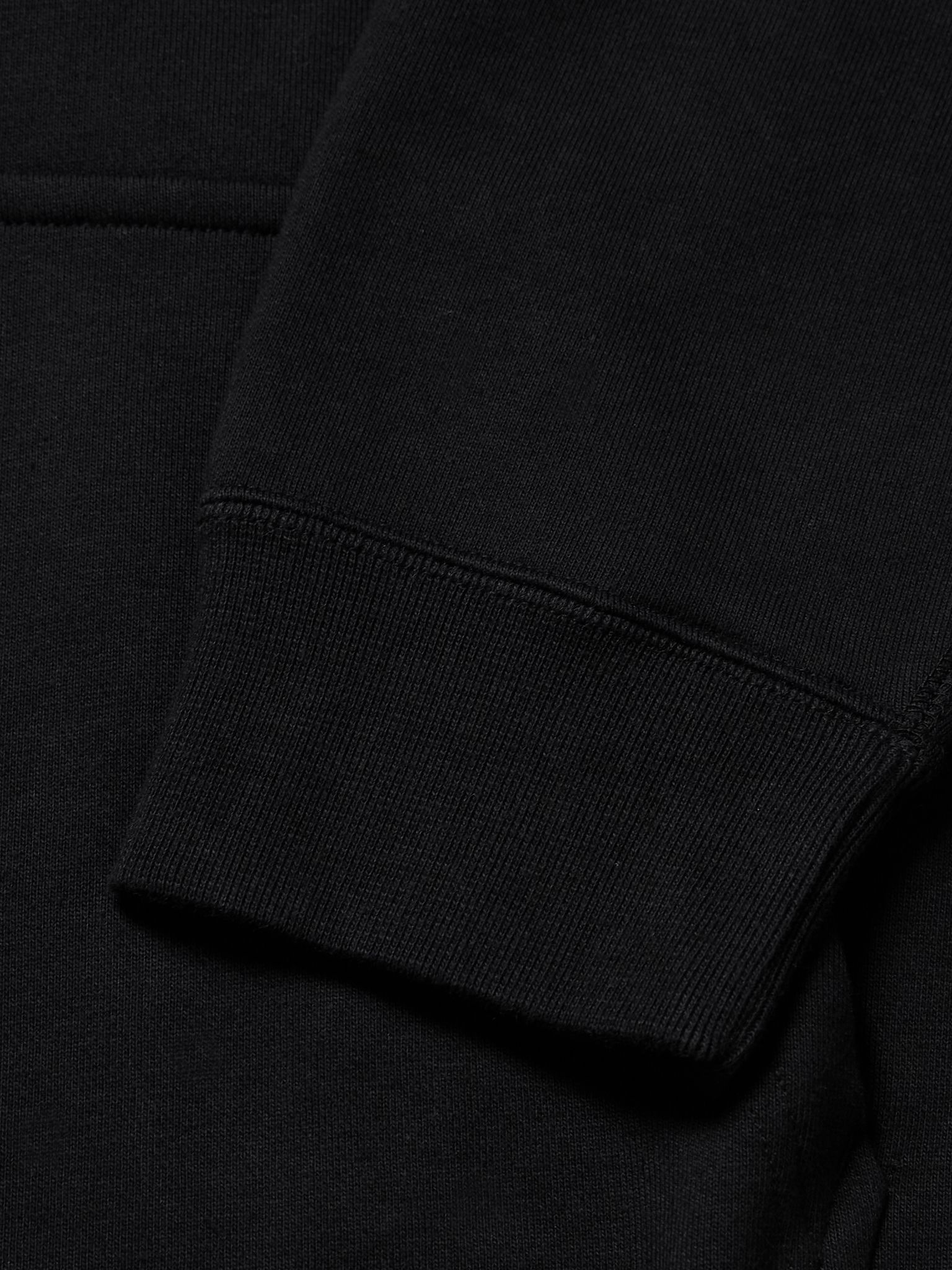 Solo Swoosh Logo-Embroidered Cotton-Blend Jersey Hoodie Black - 5