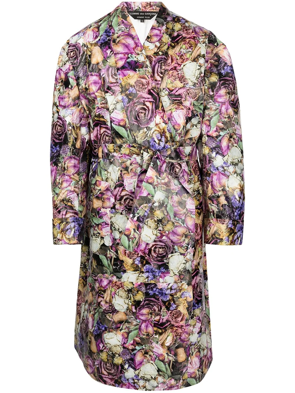 oversized floral-print coat - 1