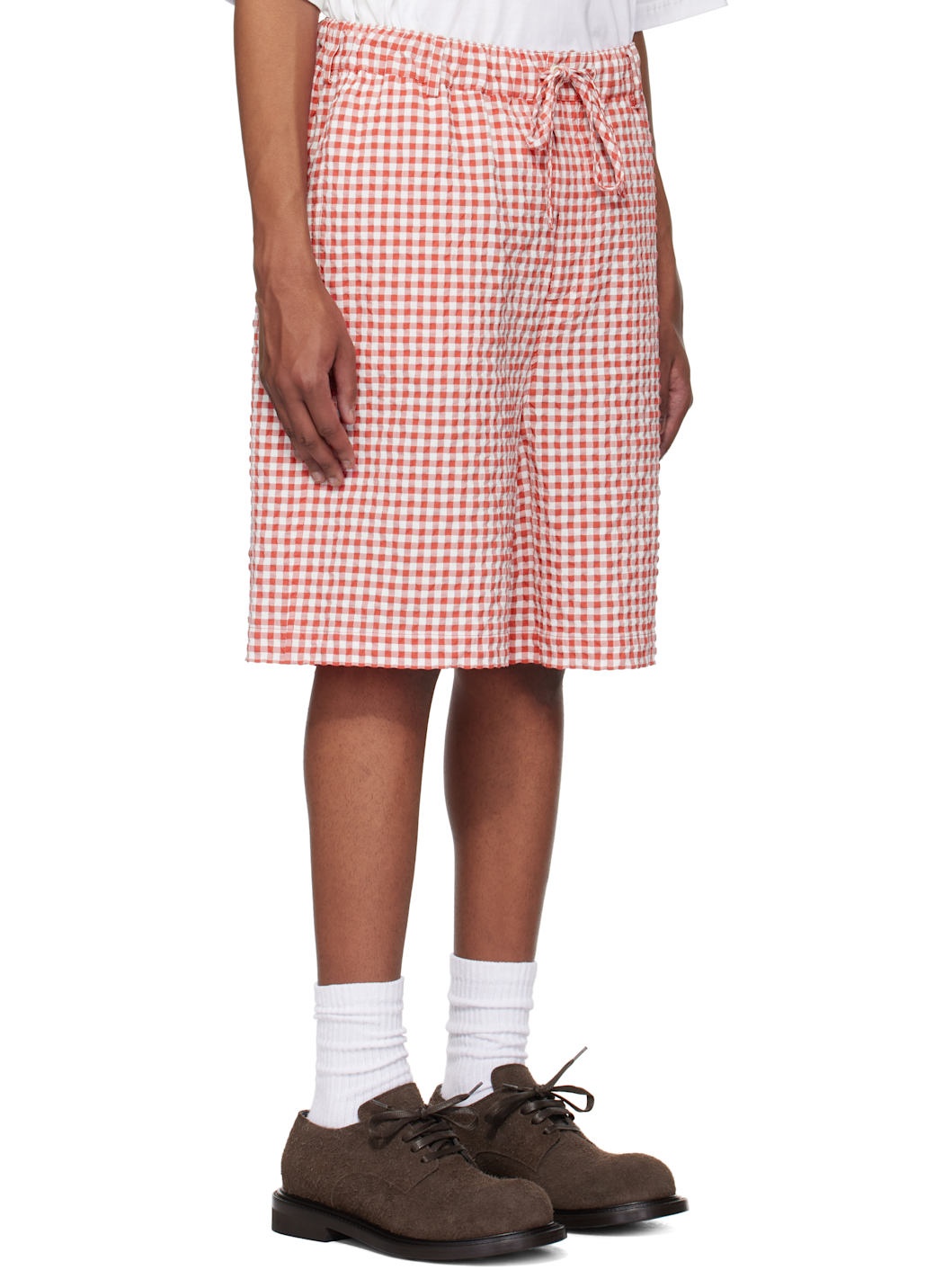 Red & White Gingham Shorts - 2