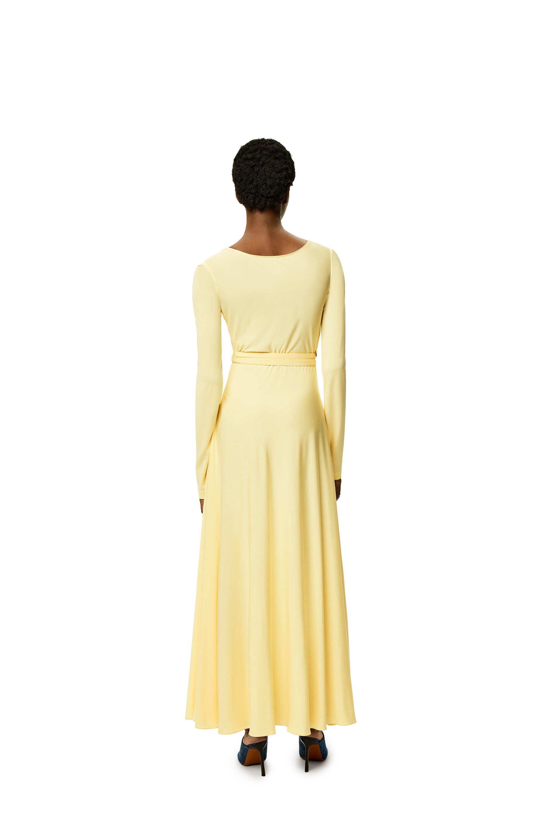 Belted midi dress in viscose - 3