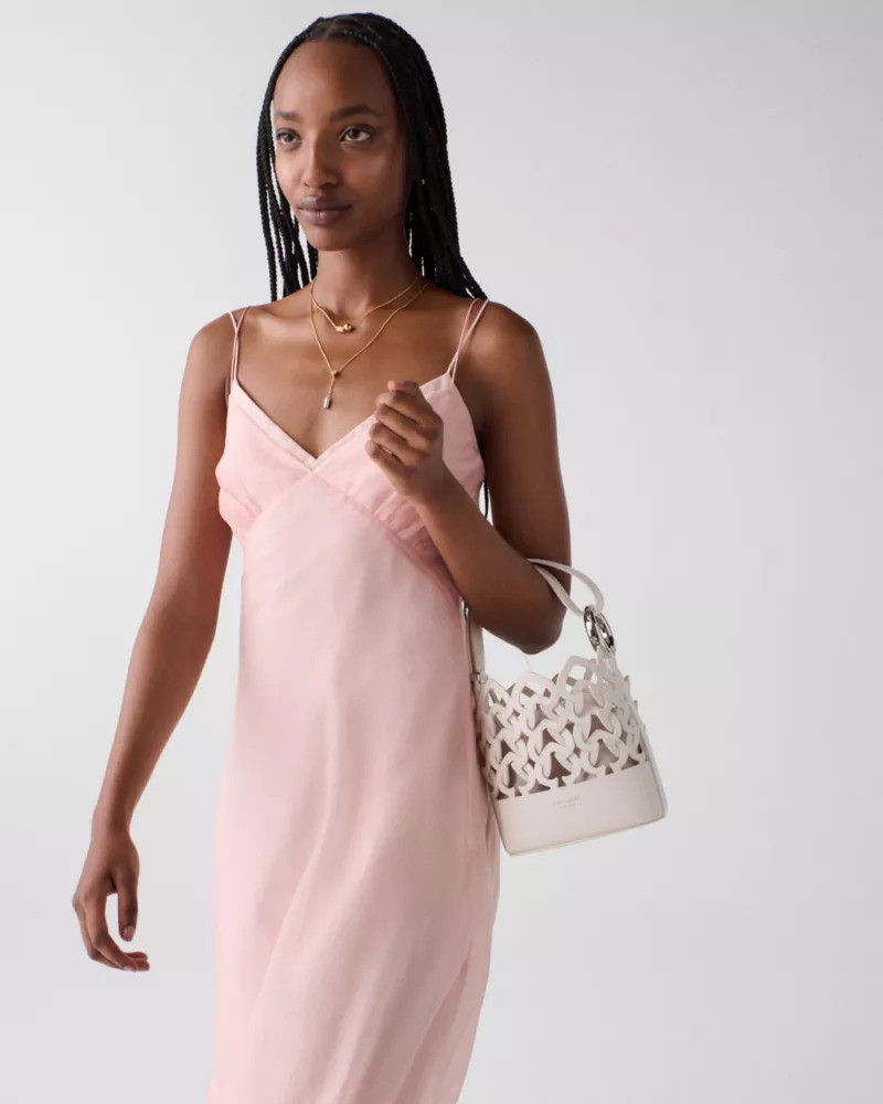kate spade Halo Woven Mini Bucket Bag outlook