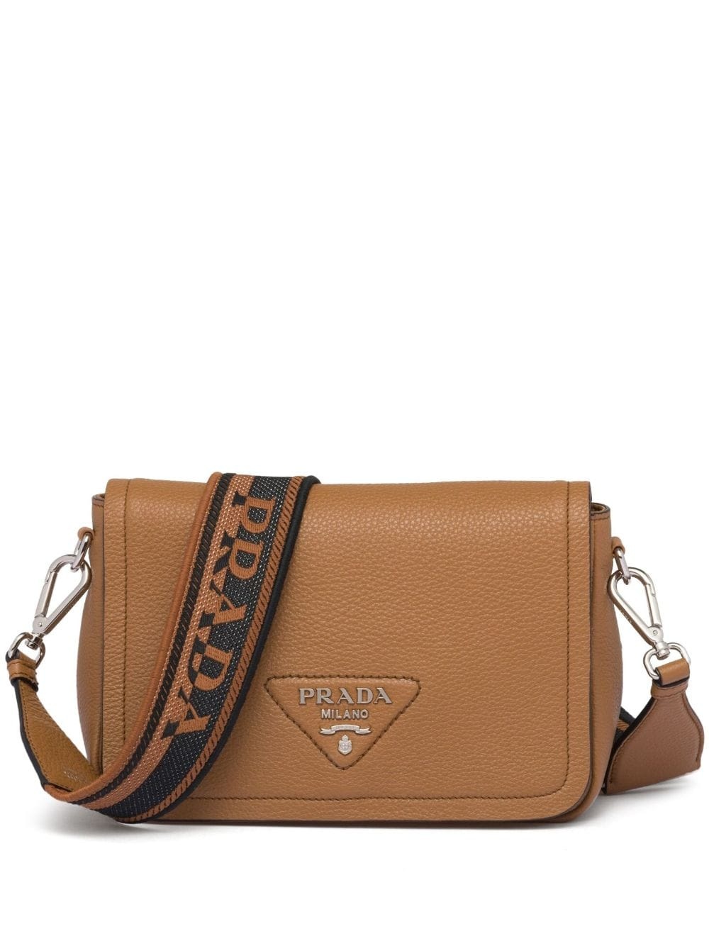 logo-plaque leather shoulder bag - 1