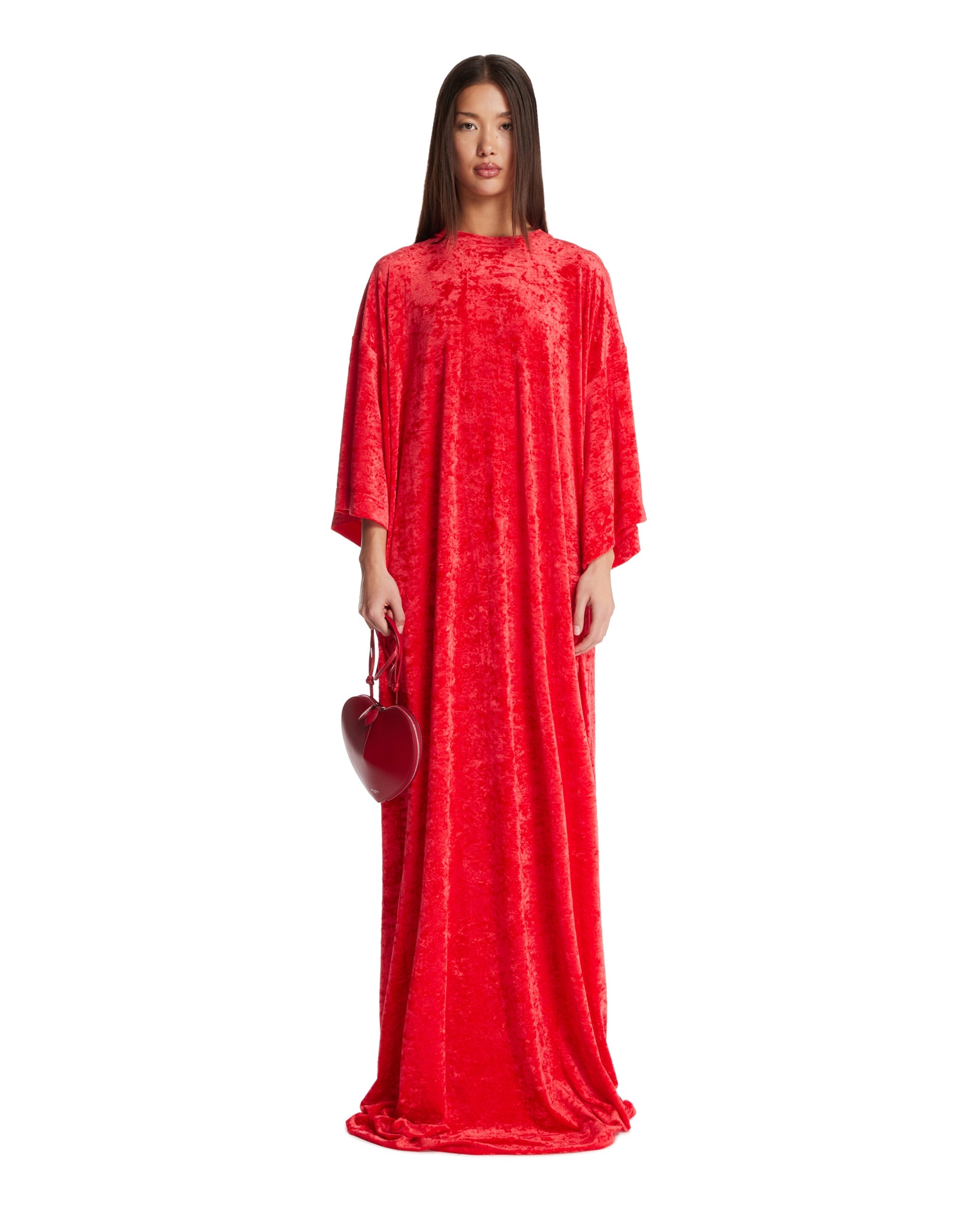 Red Velvet Tunic Dress - 2