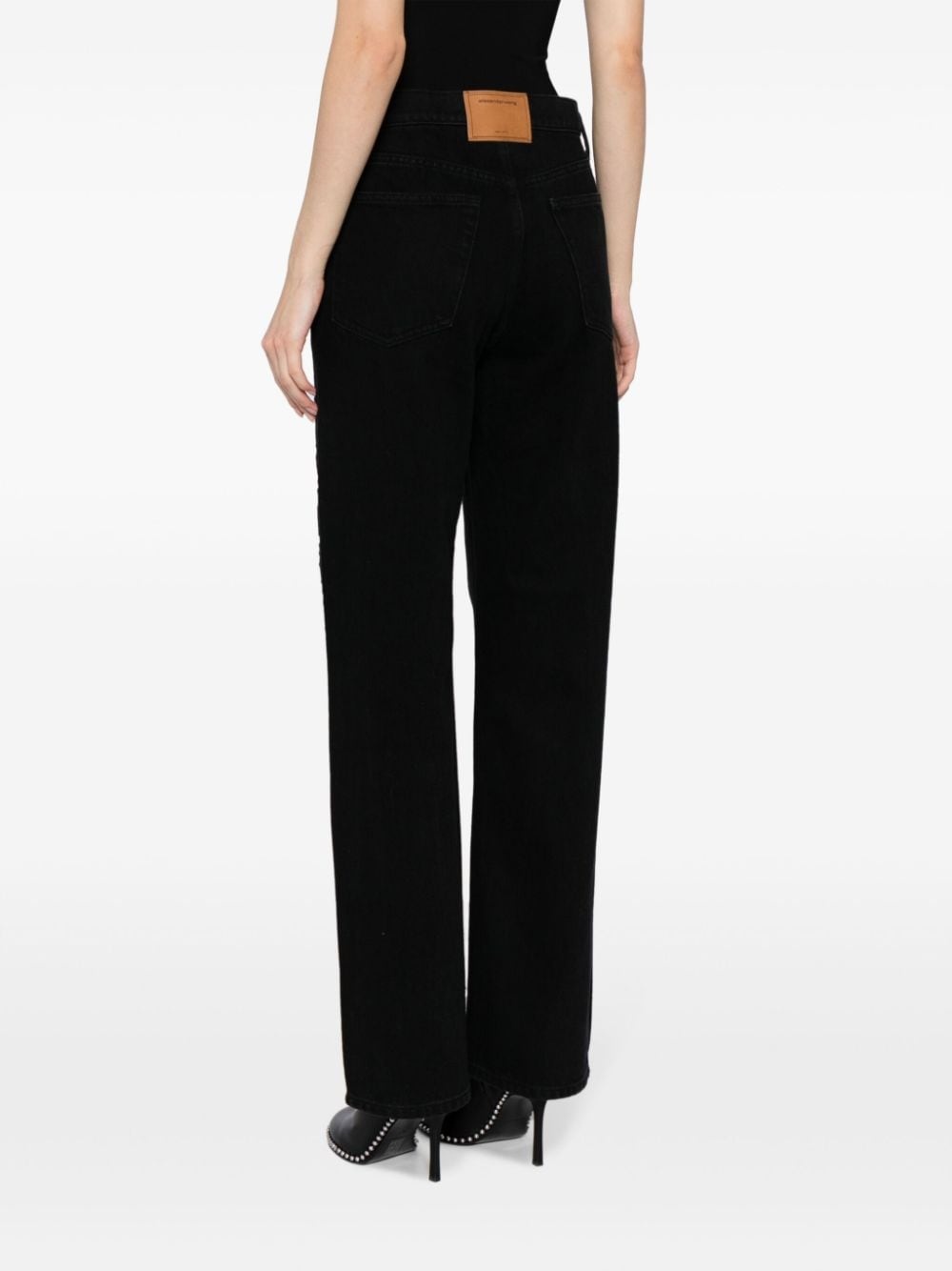 EZ embroidered straight-leg trousers - 4