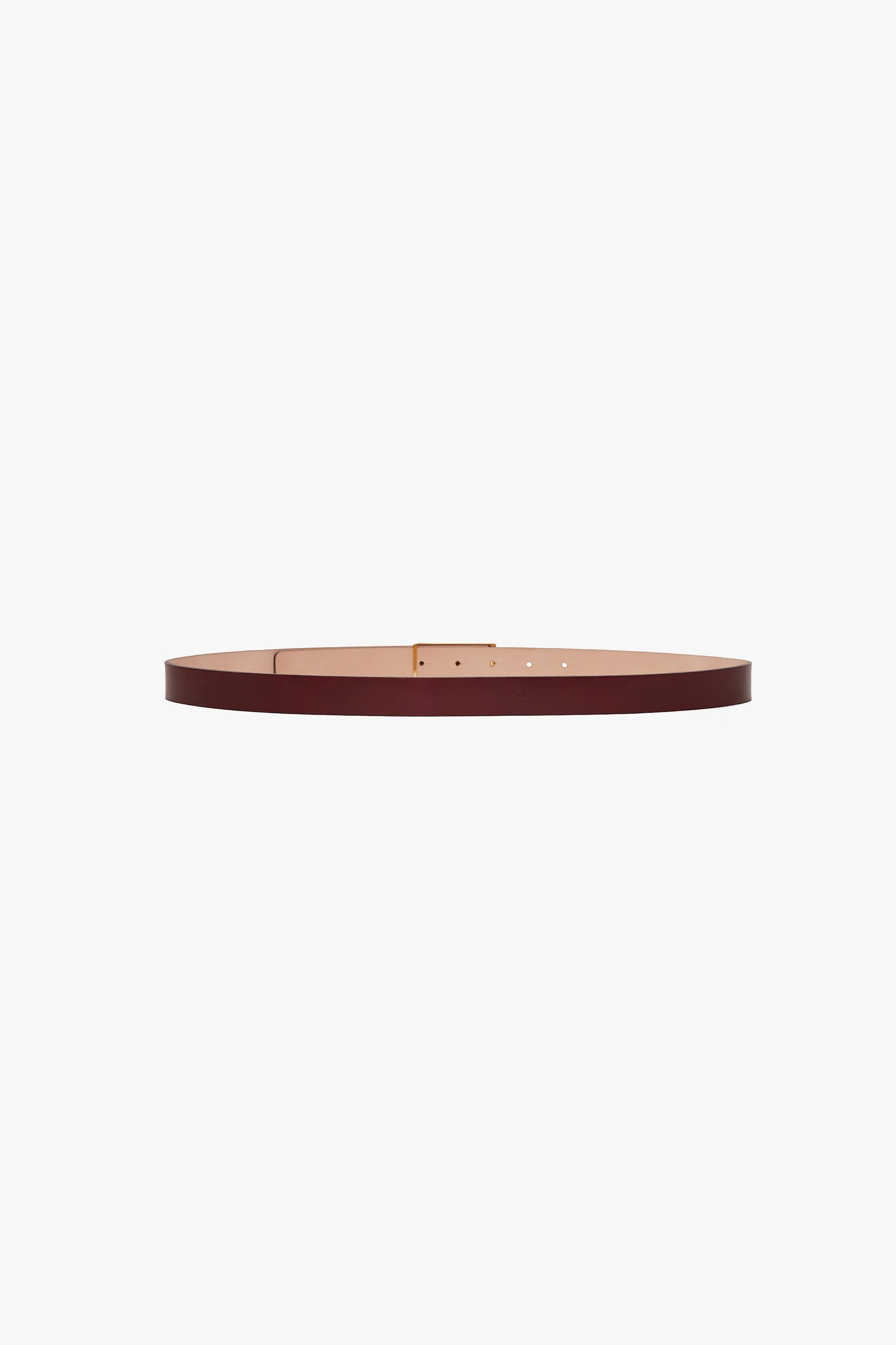 Frame Belt In Burgundy Glossed Leather - 4