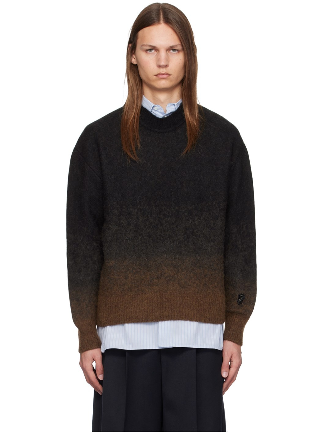 Black & Brown Relaxed Sweater - 1