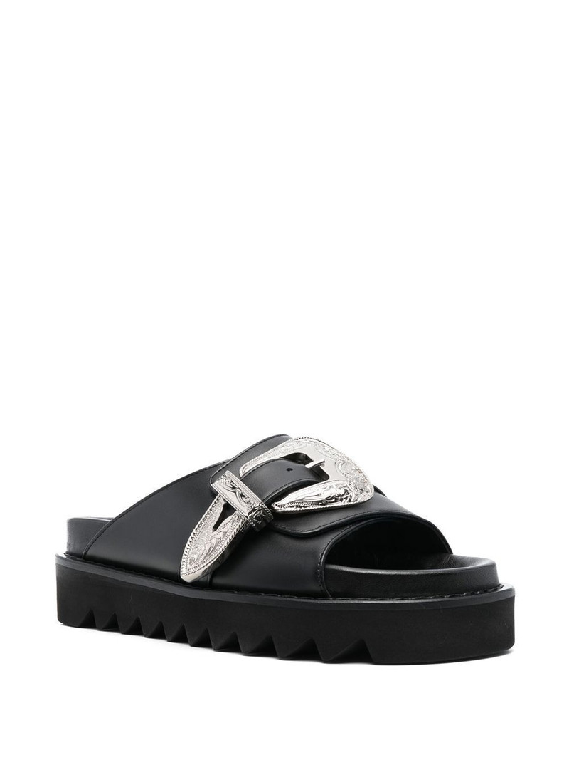 TOGA PULLA buckle leather sandals outlook