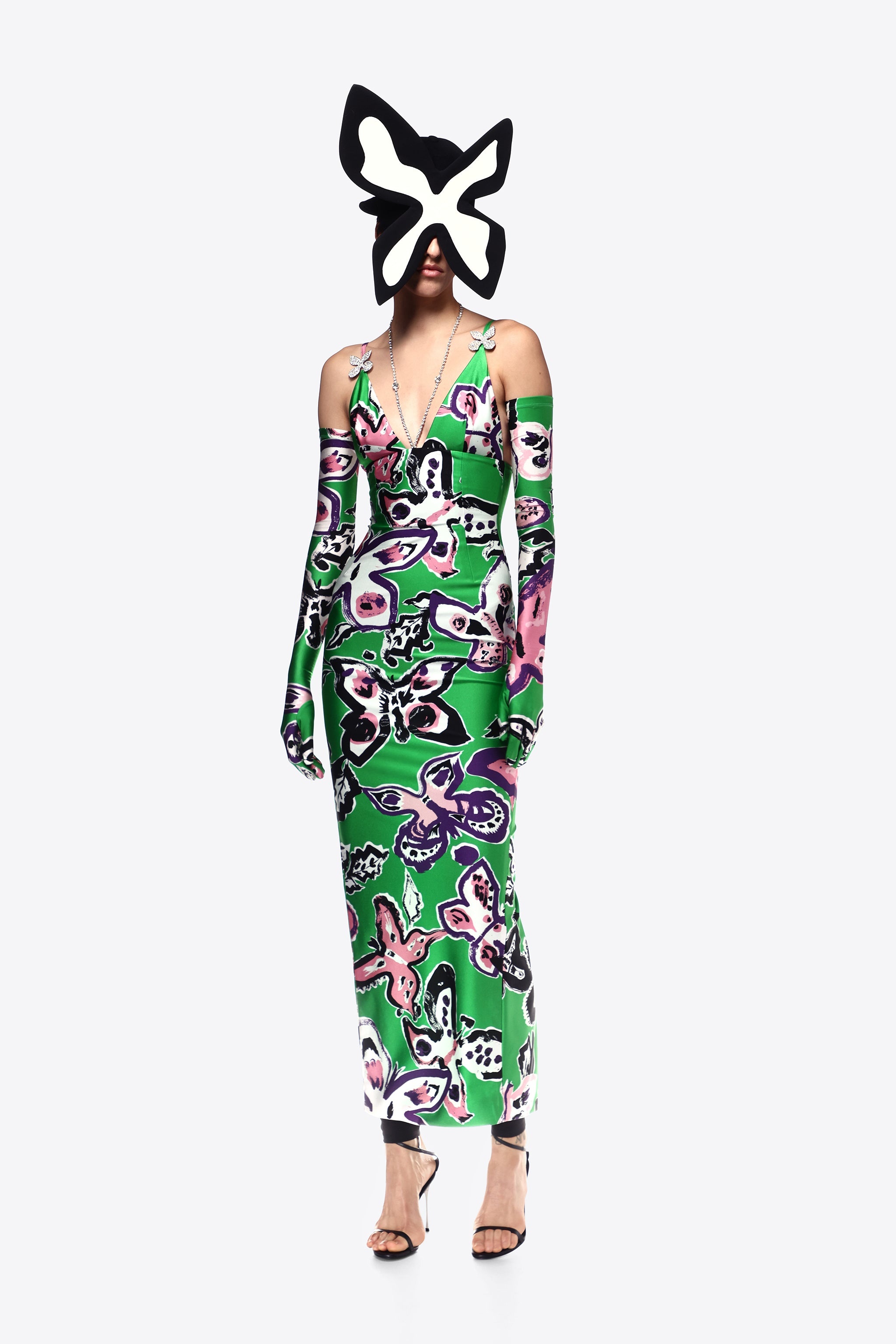 BUTTERFLY PRINTED MAXI DRESS - 3