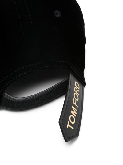 TOM FORD logo-print strap velvet baseball cap outlook