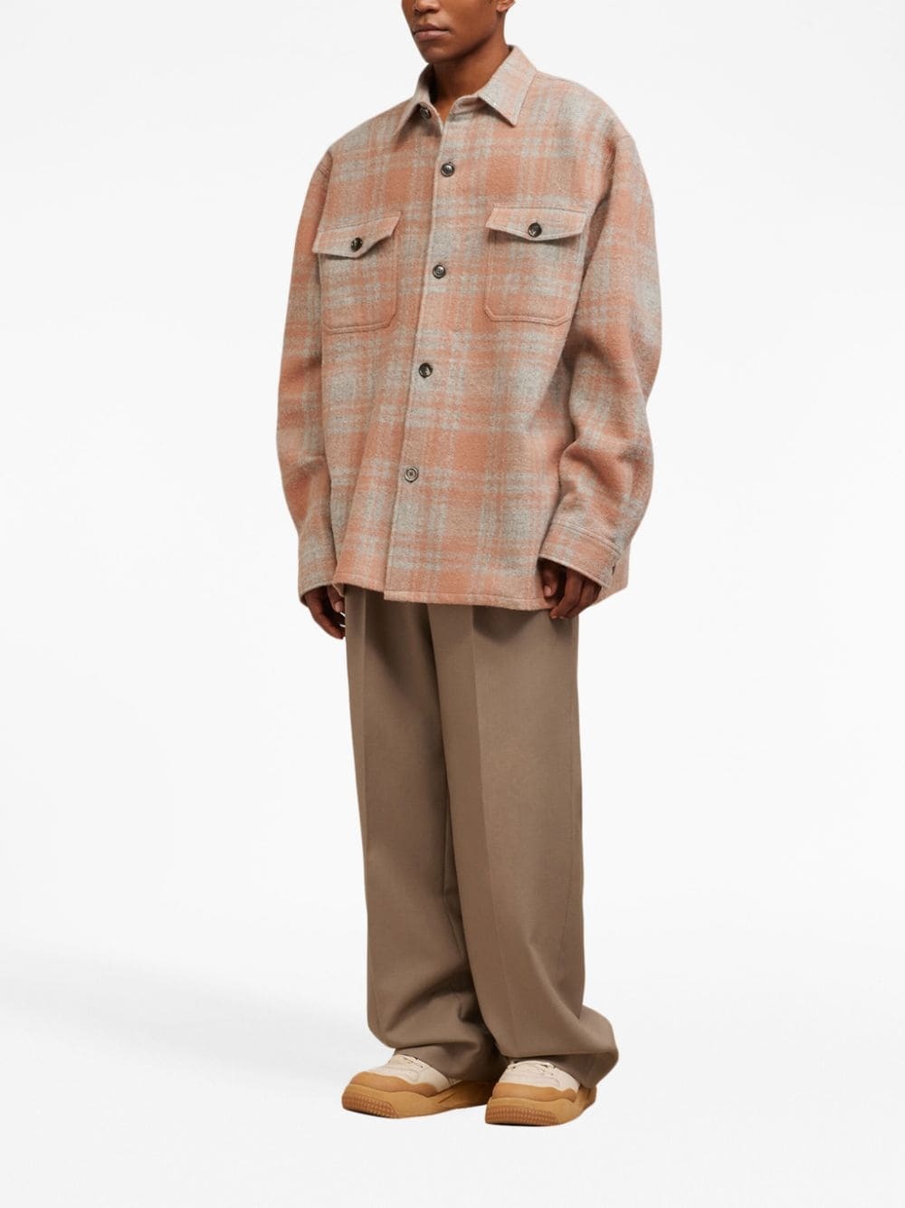 plaid wool shirt jacket - 3