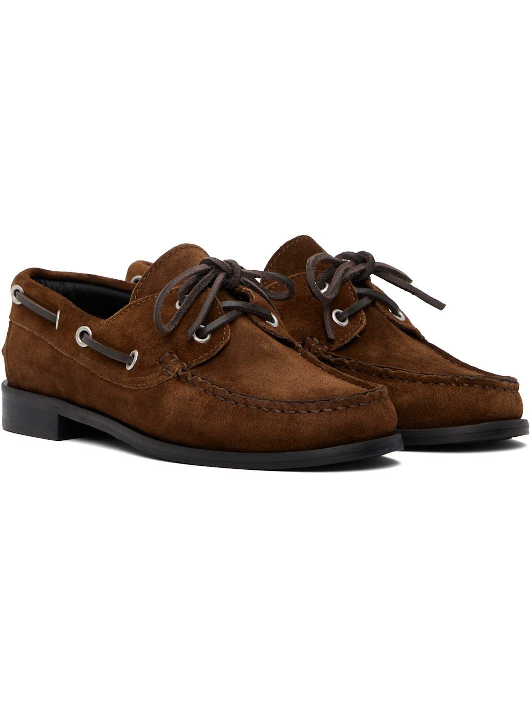 Brown Harris Suede Boat Shoes - 4