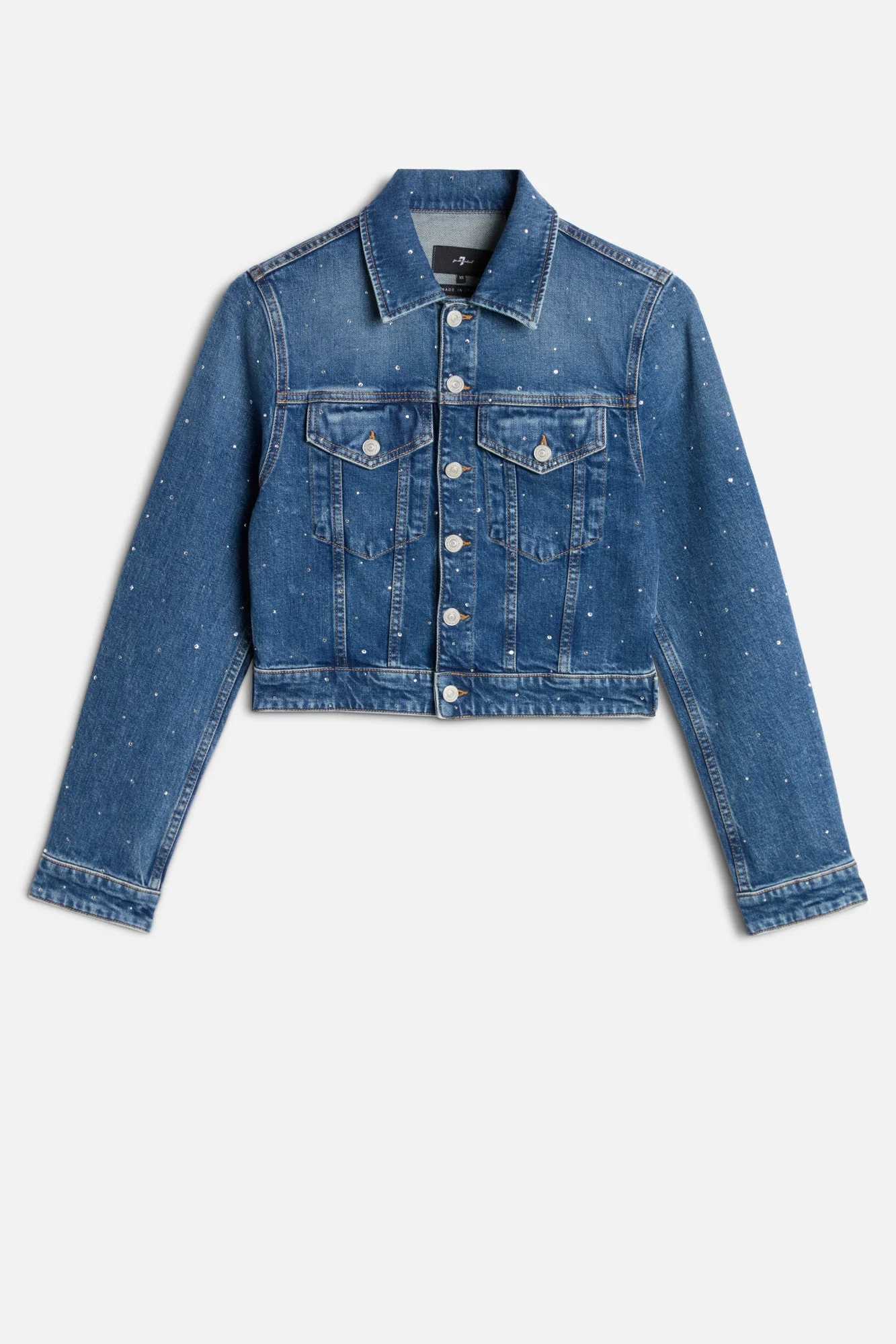 EMBELLISHED SHRUNKEN JACKET in Comfort Blue Shine - 1