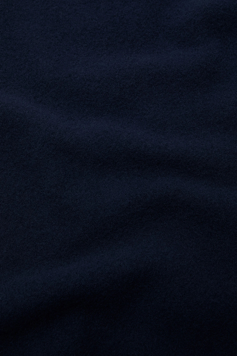 Fringe wool scarf – Narrow - Navy blue 4