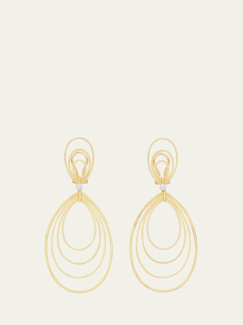 Hawaii Waikiki 18k Gold Teardrop Pendant Earrings 1