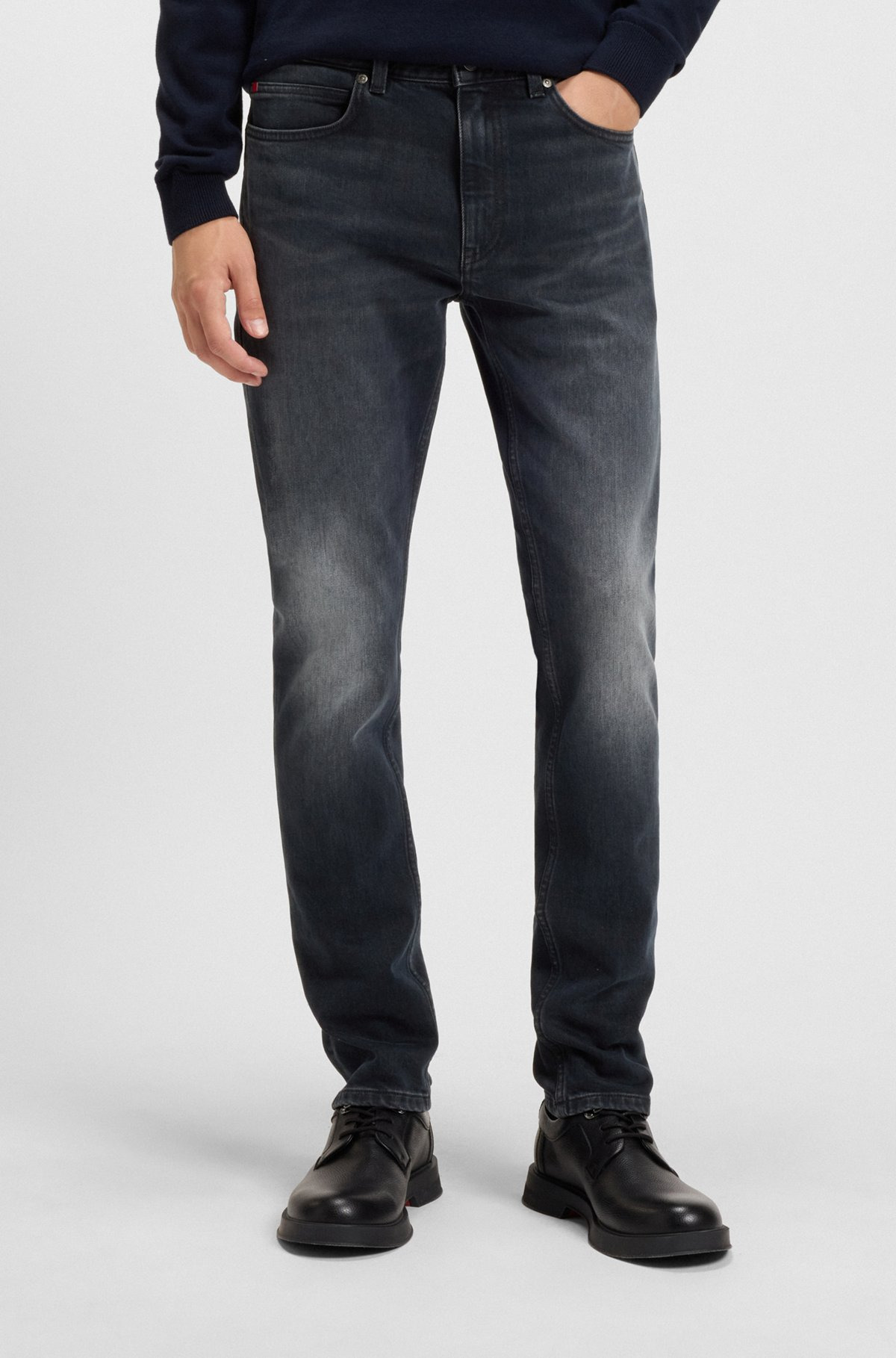 EXTRA-SLIM-FIT JEANS IN DARK-BLUE STRETCH DENIM - 2
