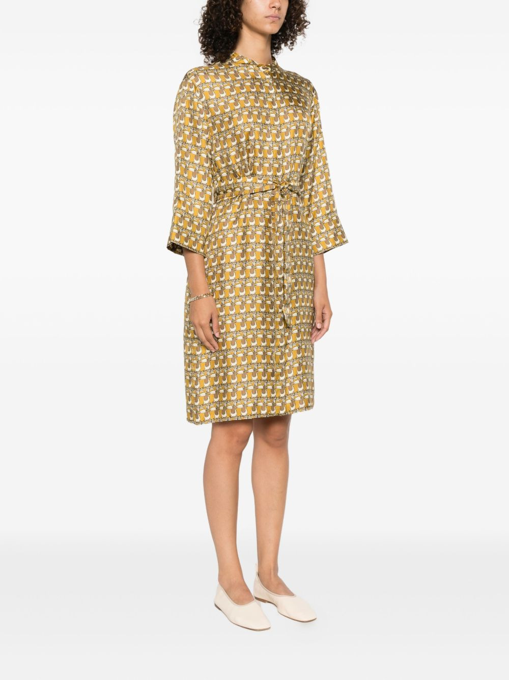 toucan-print silk dress - 3