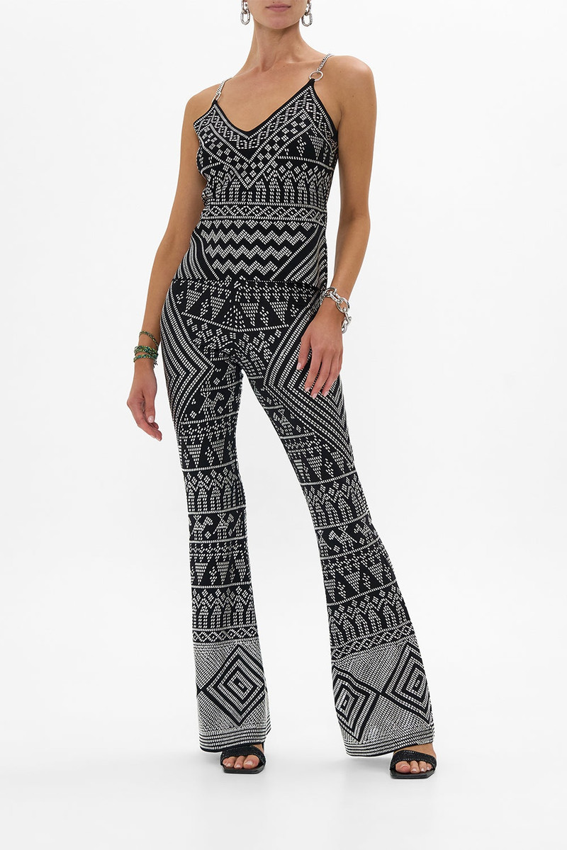 CAMILLA JERSEY FLARE PANT WITH ALL OVER HOTFIX outlook