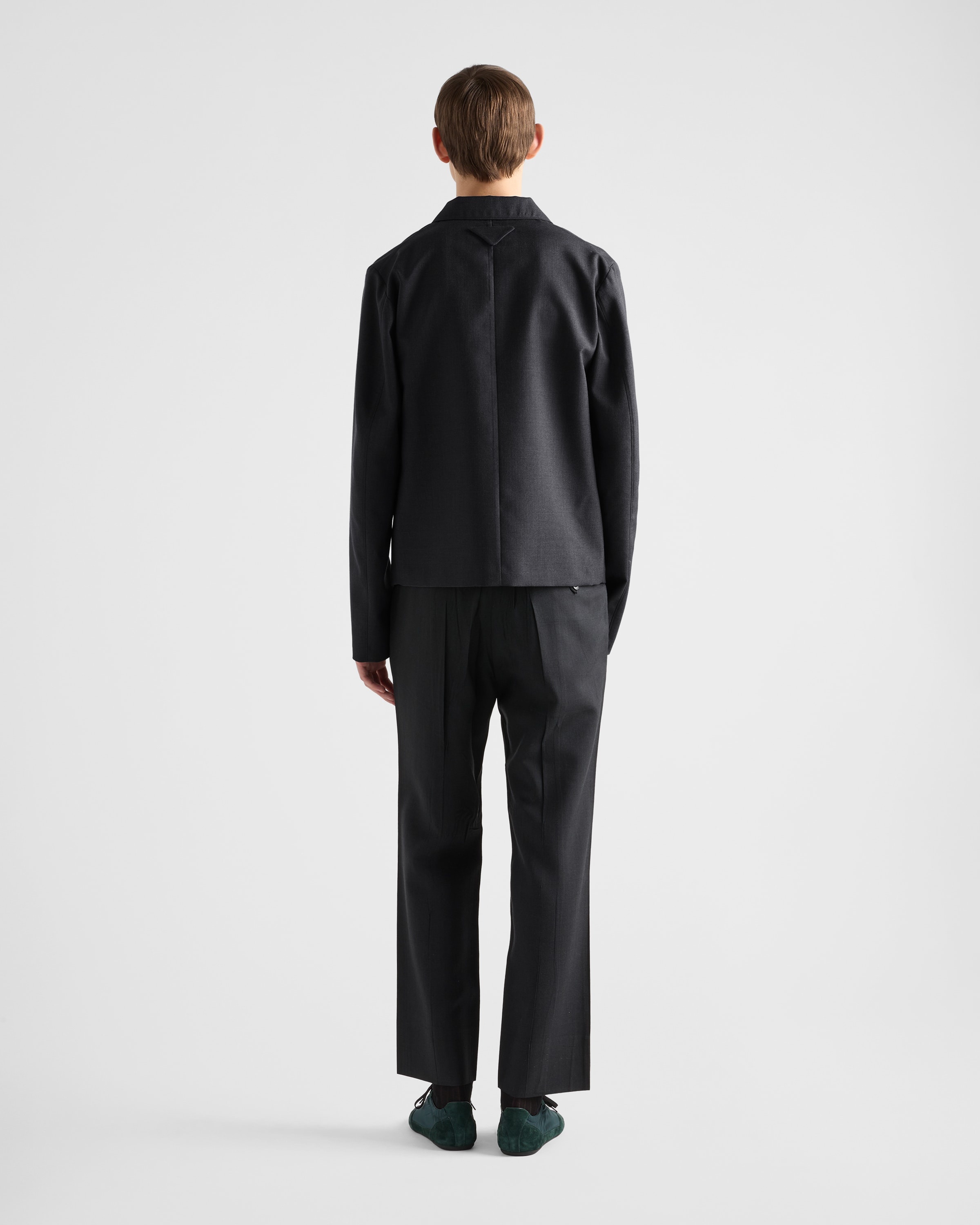 Single-breasted wool and silk jacket - 5