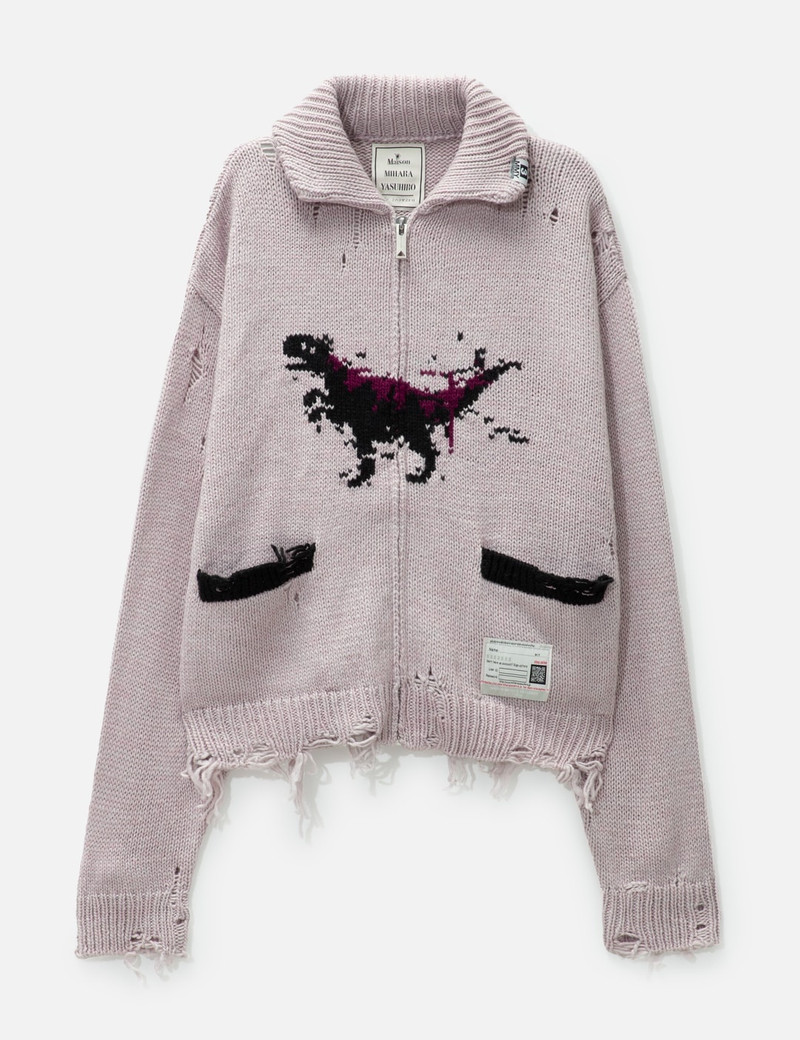 DISTRESSED DINOSAUR KNIT CARDIGAN 1