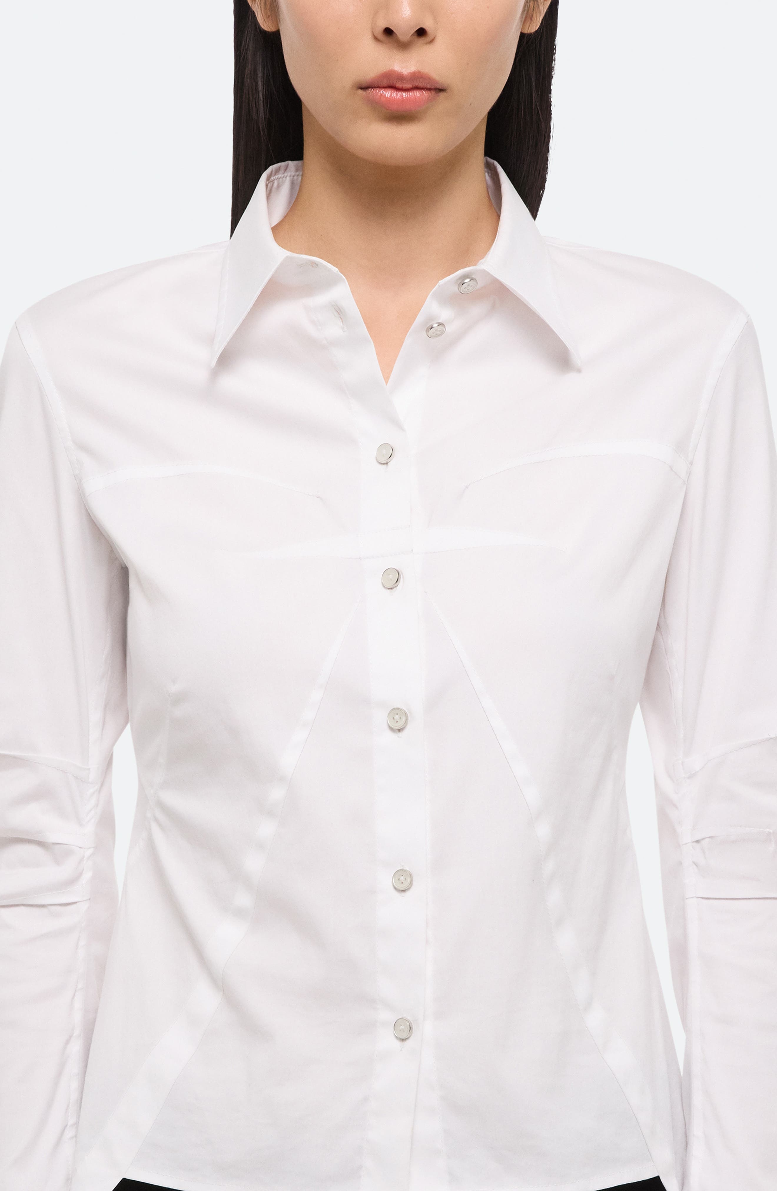 Helmut Lang Precis Bustier Shirt in White at Nordstrom - 4