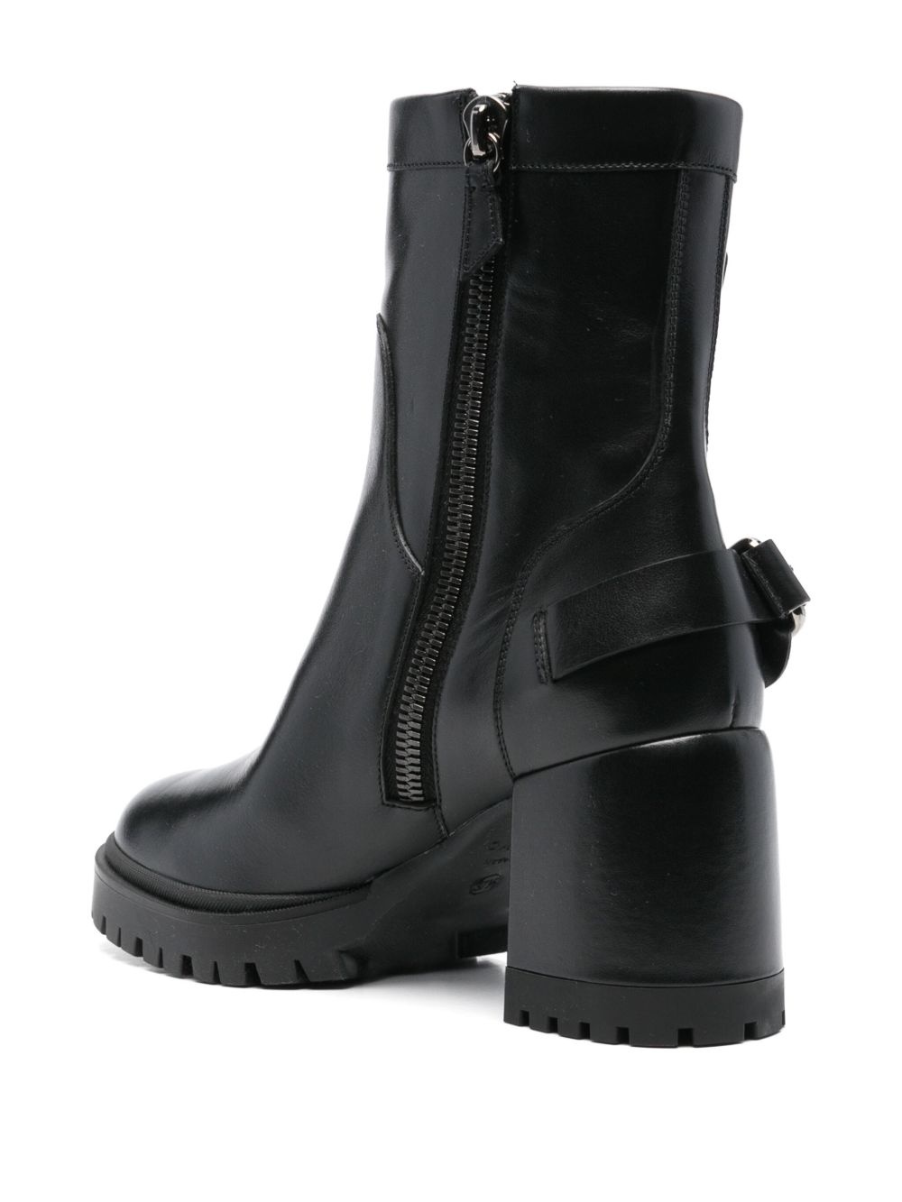 80mm leather biker boots - 3