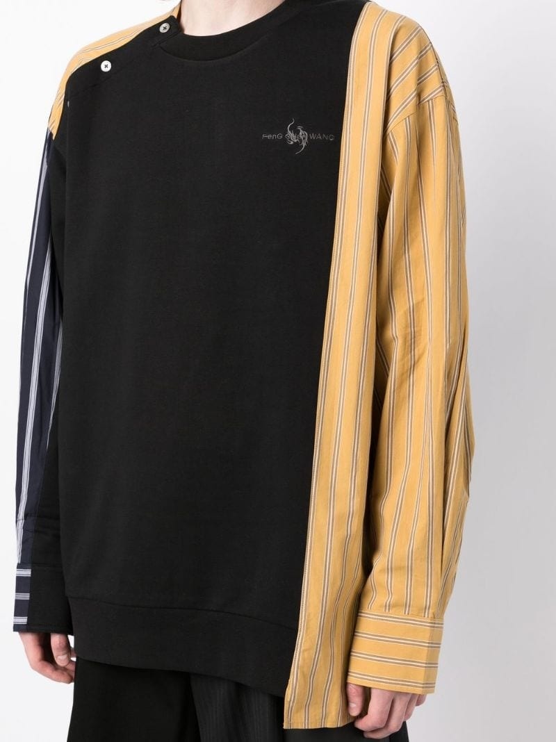 shirt-panelled sweatshirt - 5