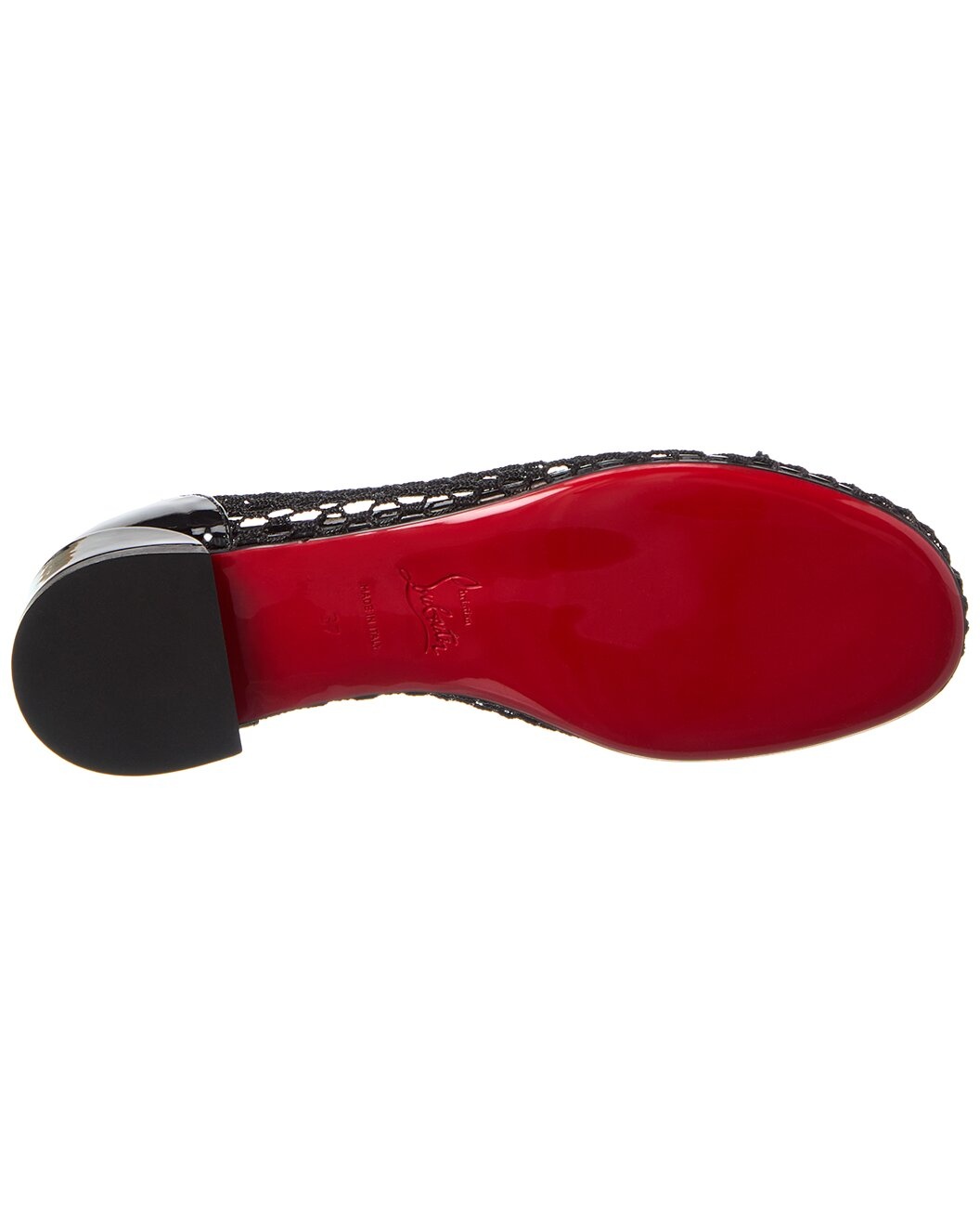 Christian Louboutin Sweetie Jane Mesh & Patent Ballerina Flat - 4