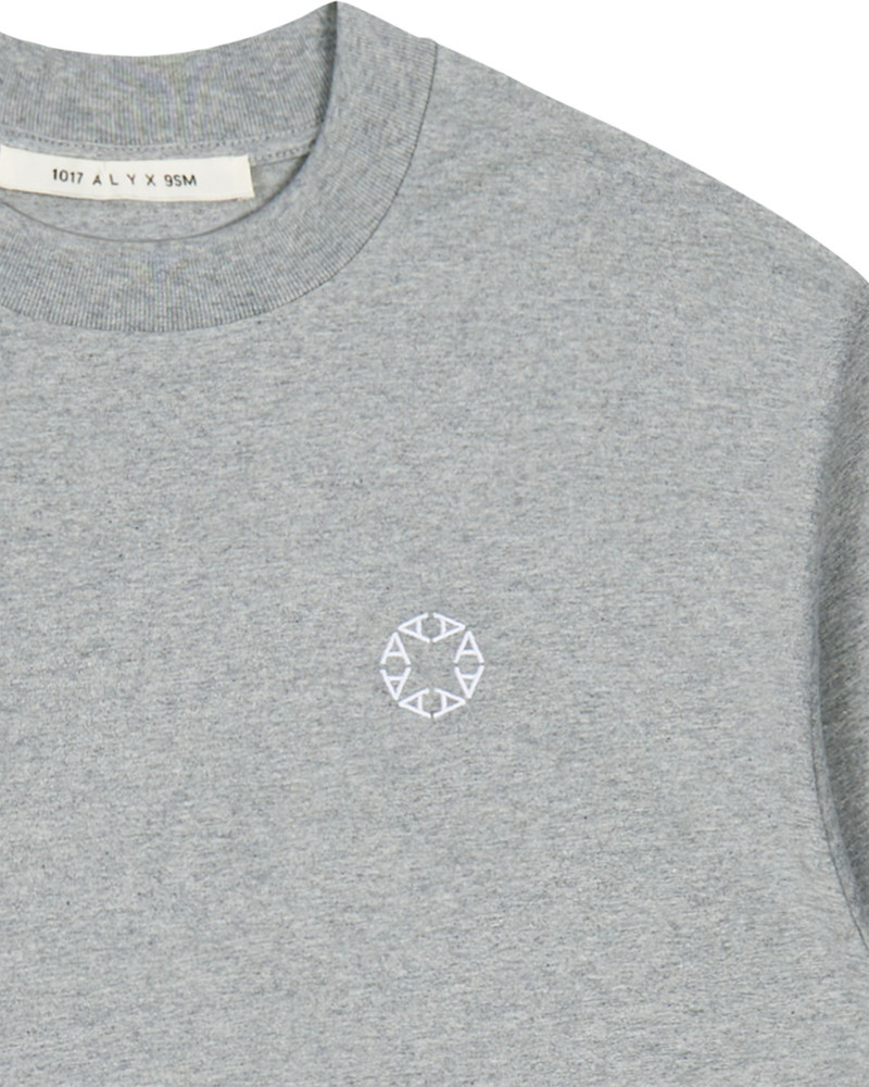 GREY OVERSIZED EMBROIDERED LOGO T-SHIRT 3