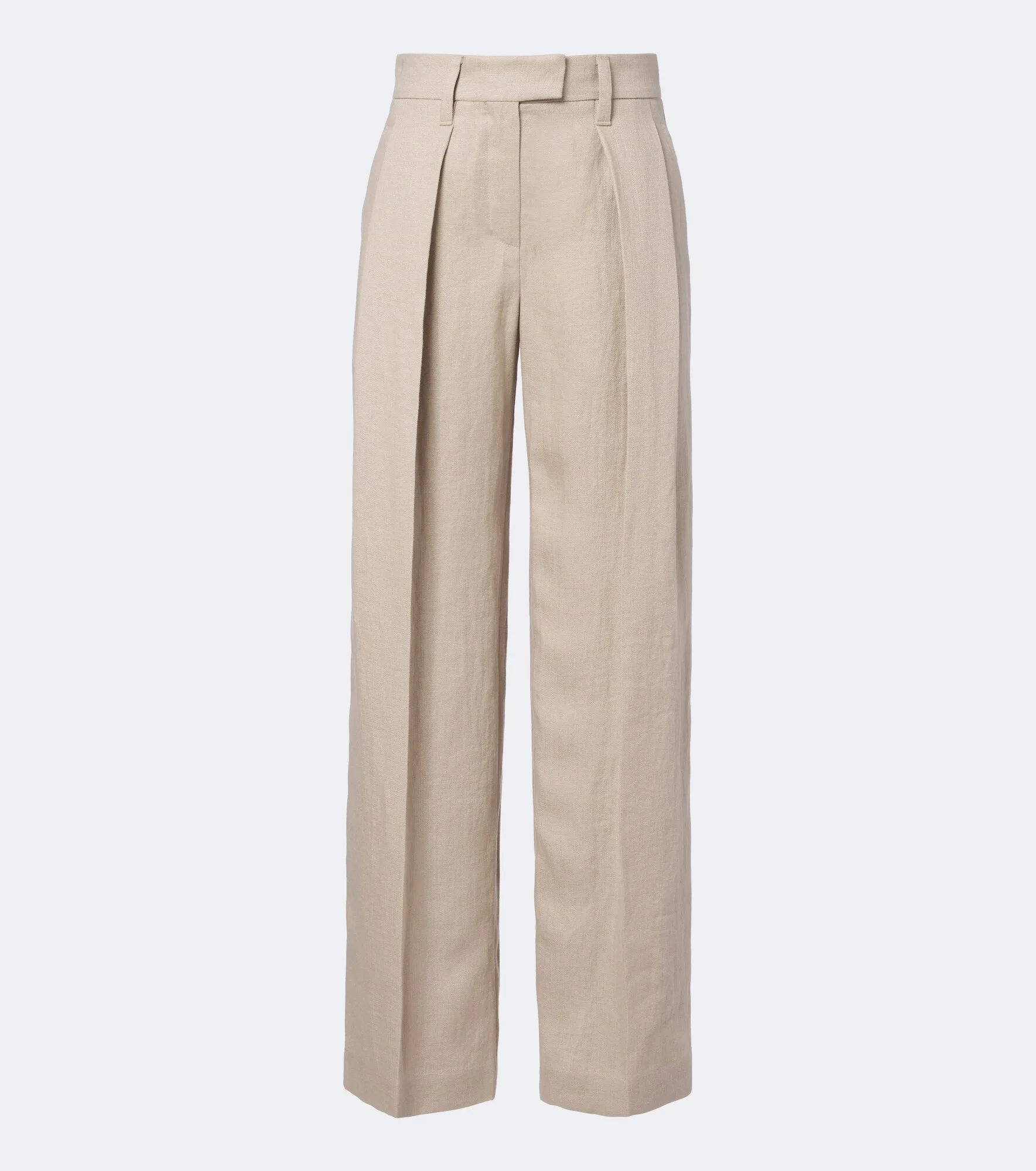 Monili pleated linen wide-leg pants - 1