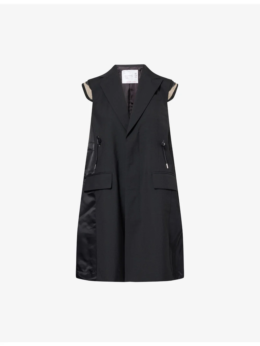 Sleeveless Wool-Blend and Nylon Contrast Vest - 1