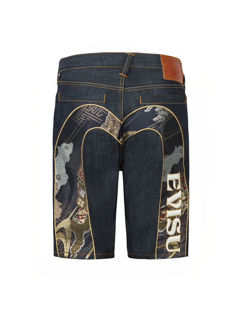 Brocade Daicock Appliqué and Logo Embrodiery Regular Fit Denim Shorts 9