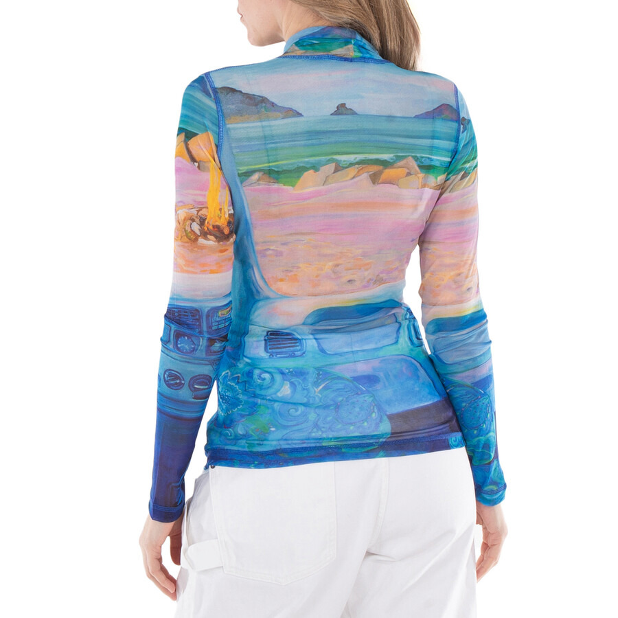 JW Anderson Graphic-Print Roll-Neck Knitted Top - 3