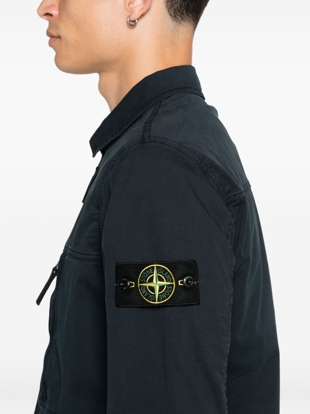 zip-fastening pocket shirt jacket - 5