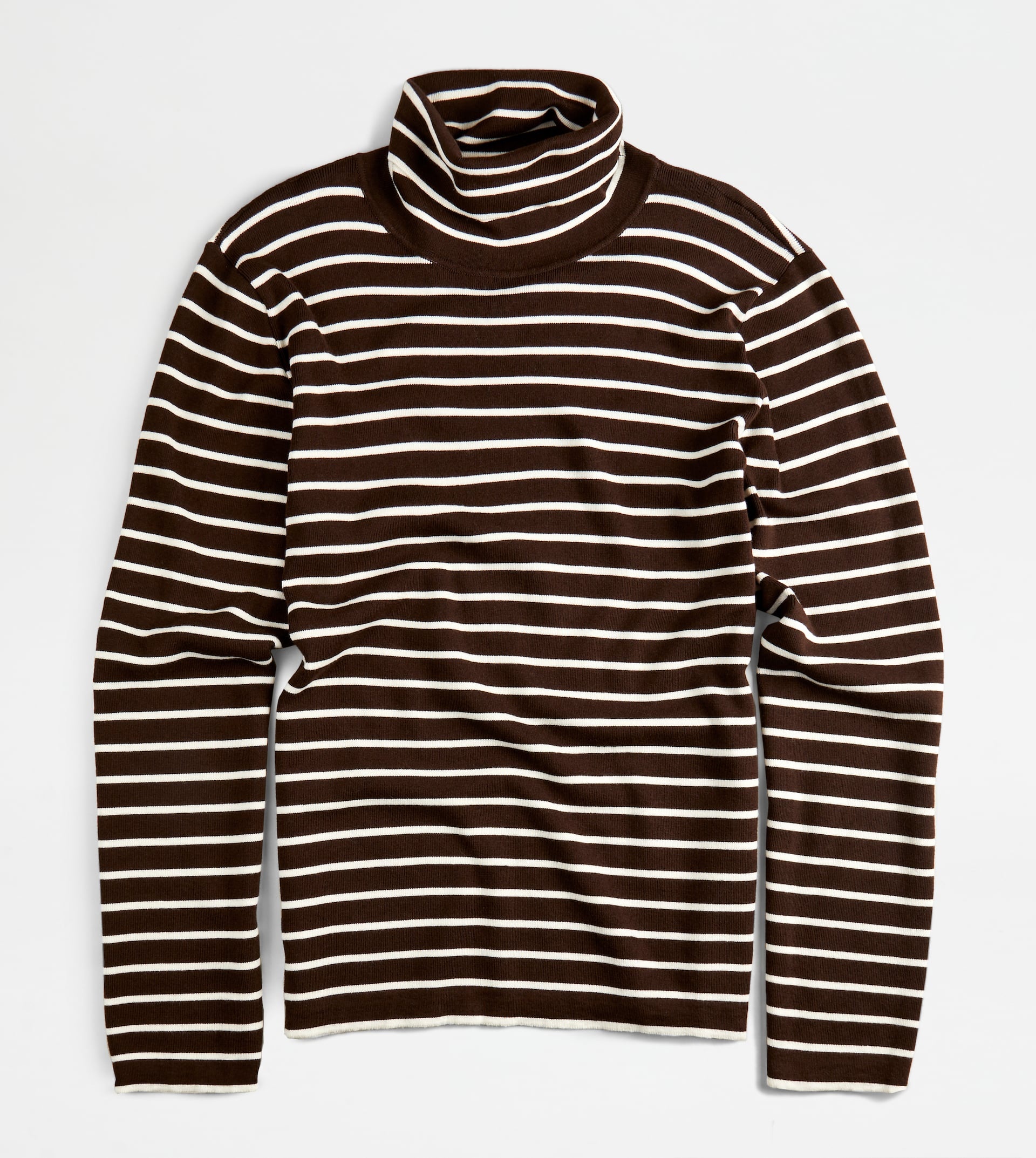 STRIPED TURTLENECK JUMPER - WHITE, BLACK - 1
