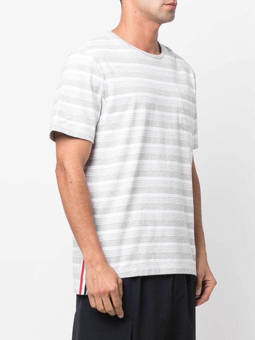 logo-patch striped T-shirt - 3