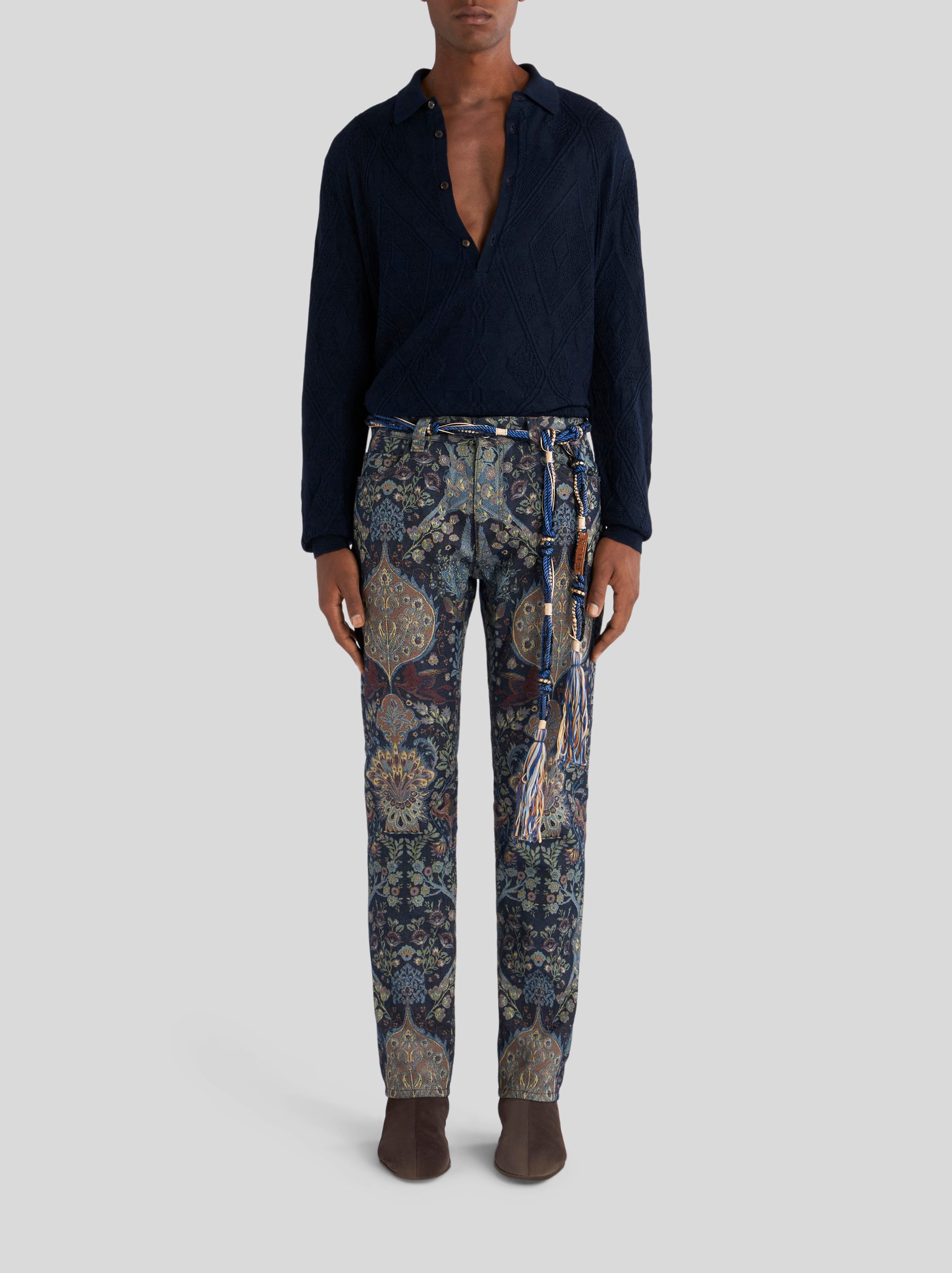 JACQUARD JEANS WITH FIGURATIVE DESIGN - 3