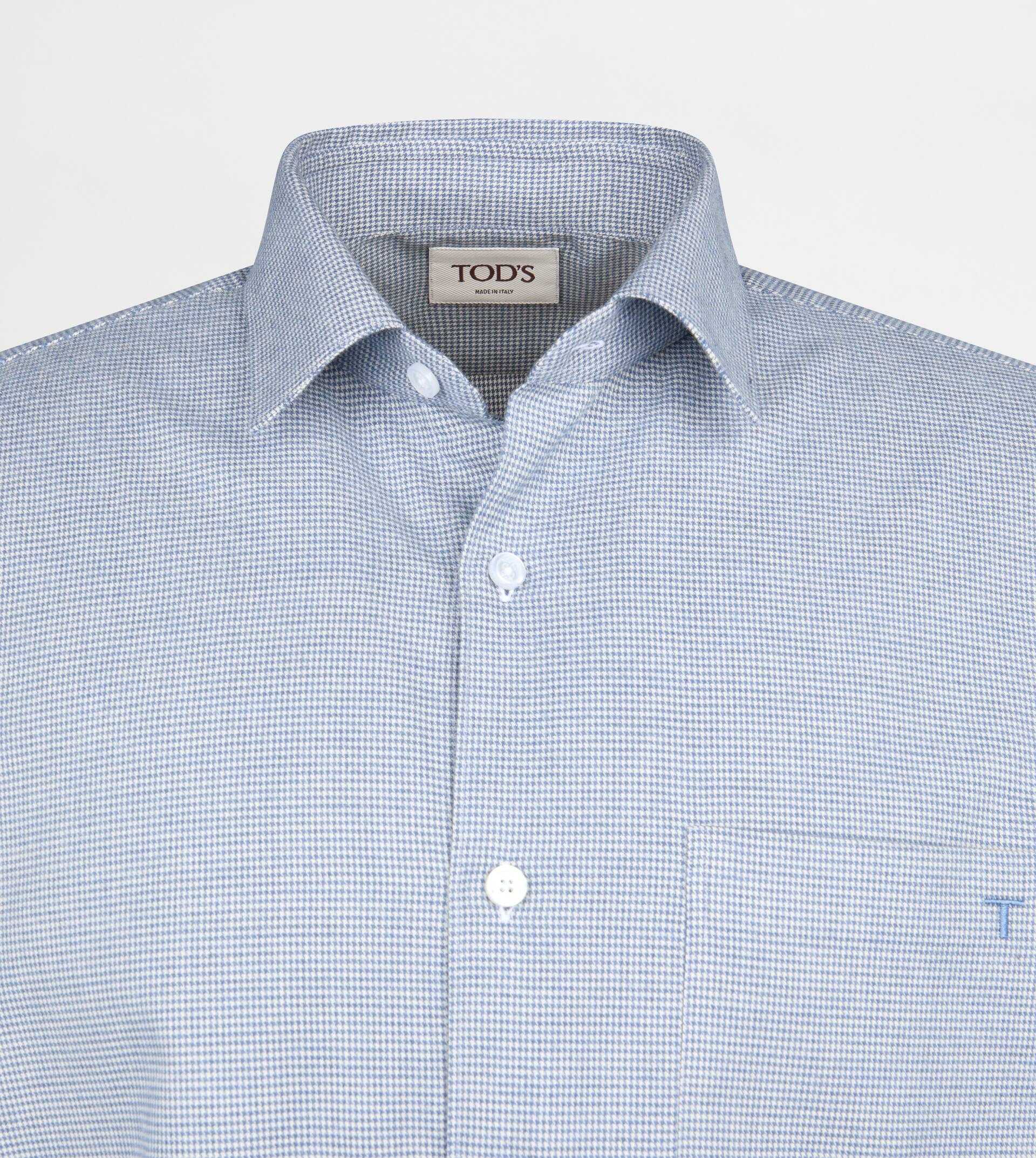 SHIRT IN COTTON - BLUE, WHITE - 7