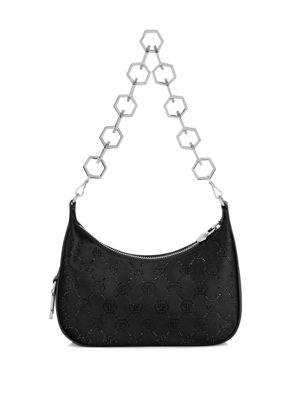 monogram-pattern satin shoulder bag - 2