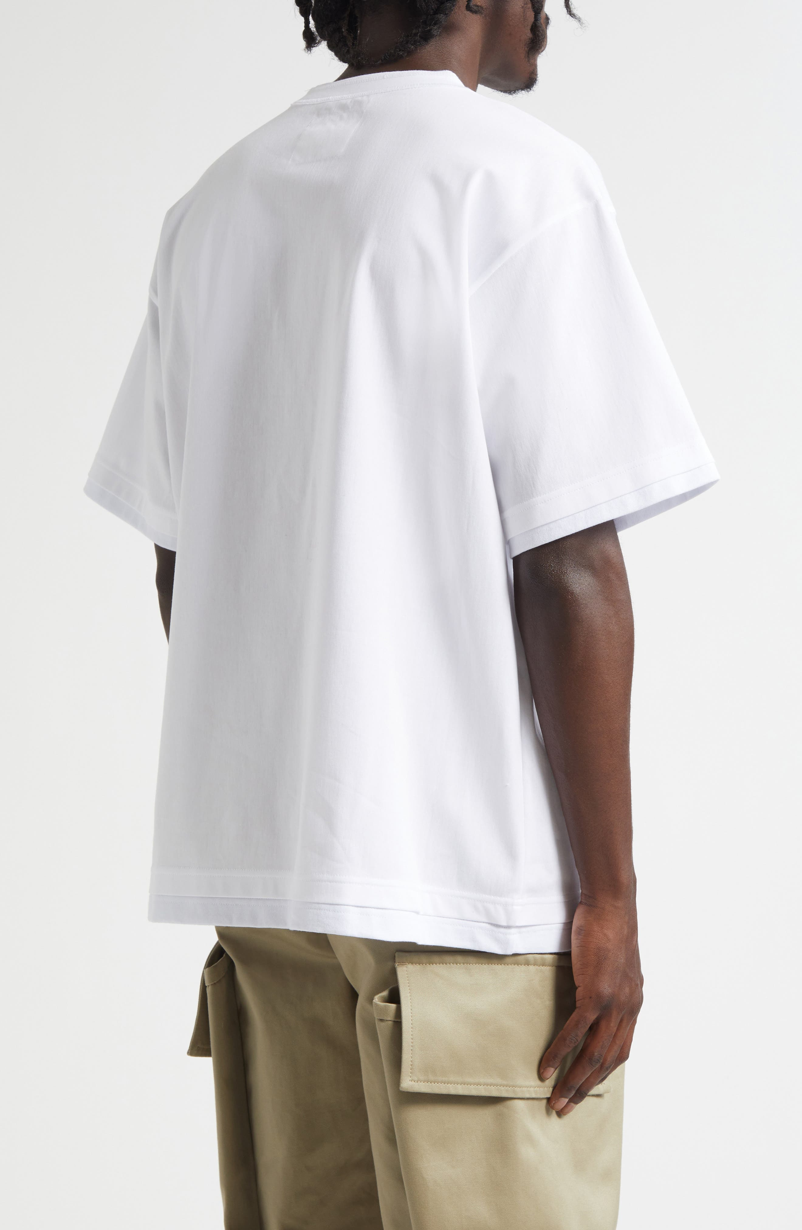 Sacai Layered Cotton Jersey Pocket T-Shirt in White at Nordstrom - 2