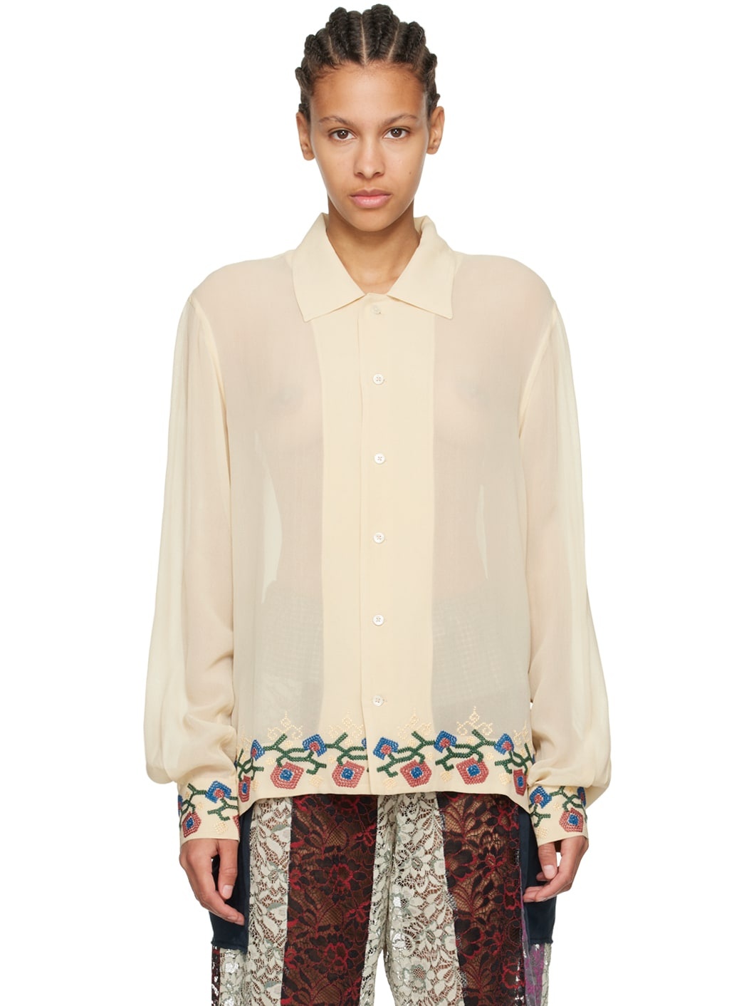 Beige Flowering Liana Shirt - 1